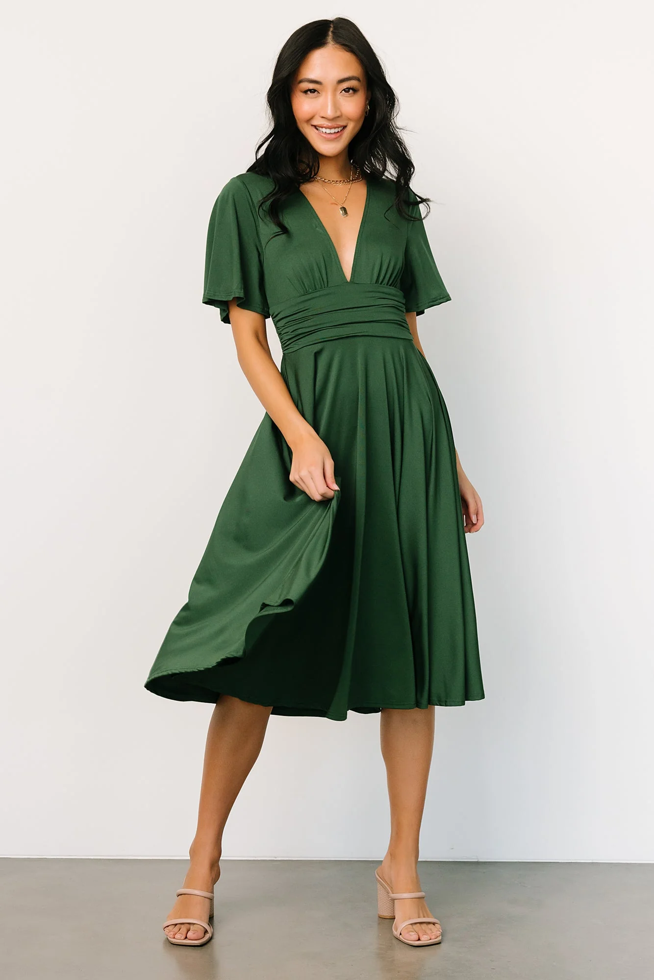 Janette Midi Dress | Green