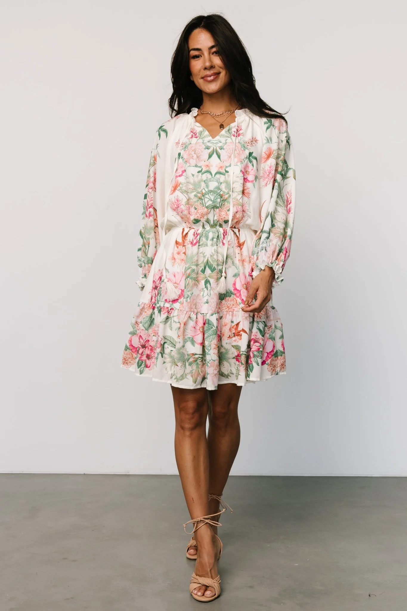 Jenny Short Dress | Off White Floral