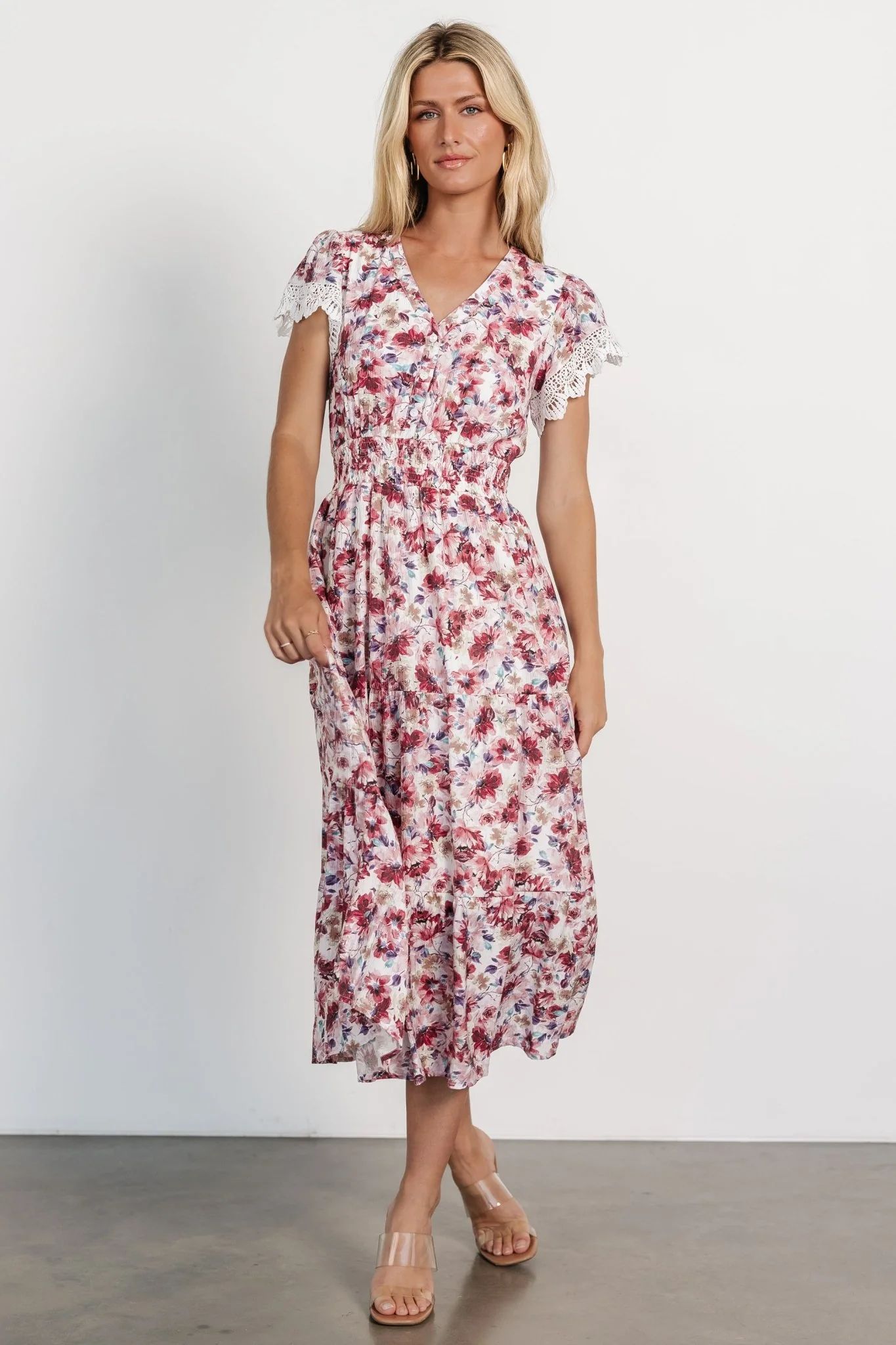 Aliyah Midi Dress | Berry Floral