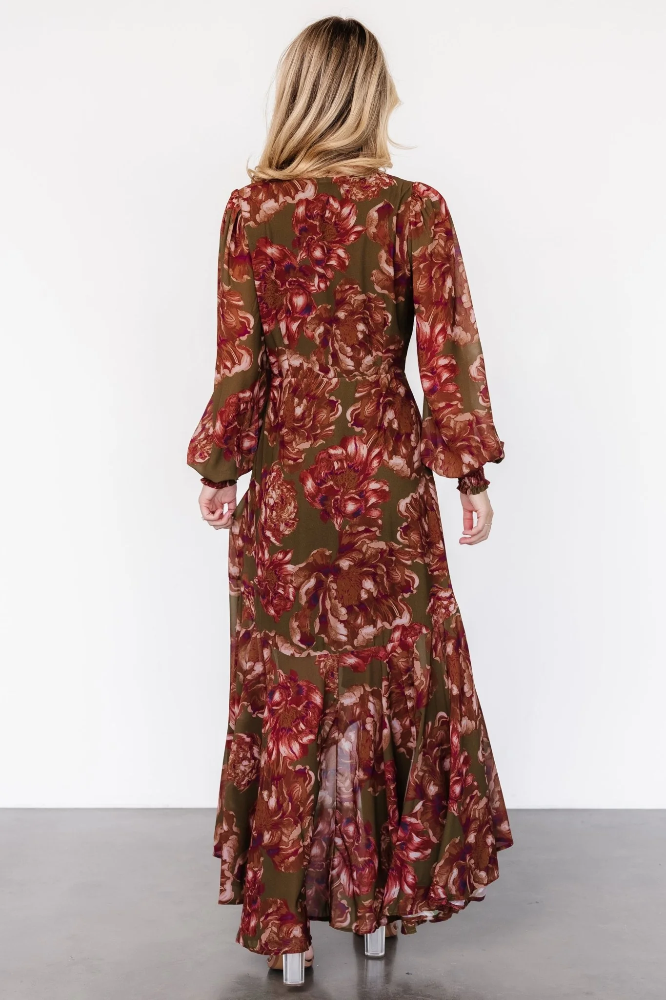 Maryana Ruffle Dress | Olive Floral