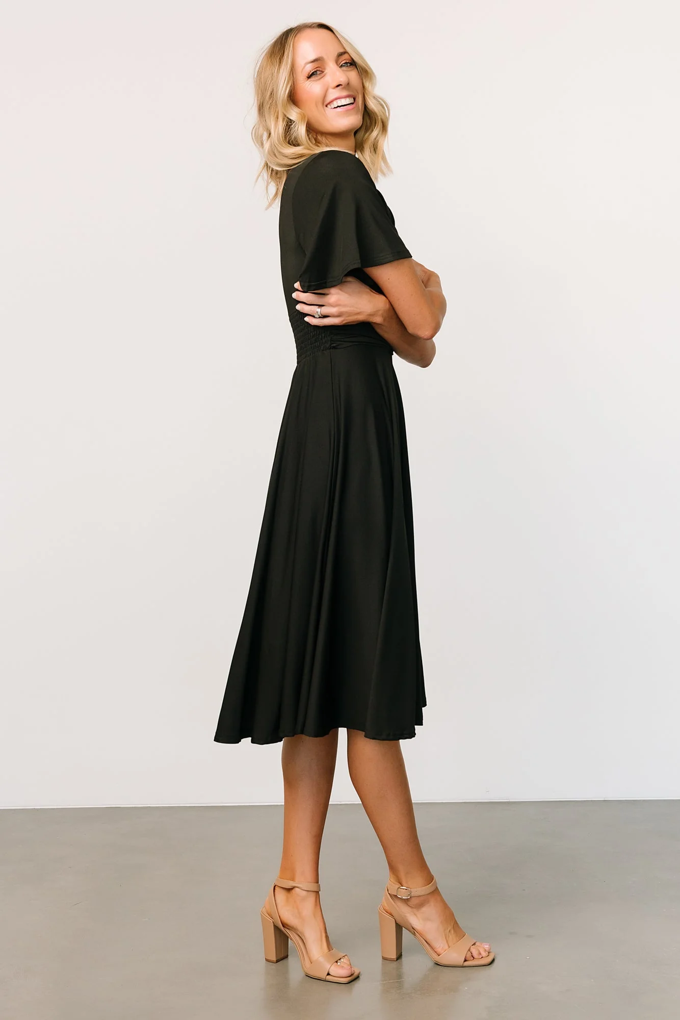 Janette Midi Dress | Black