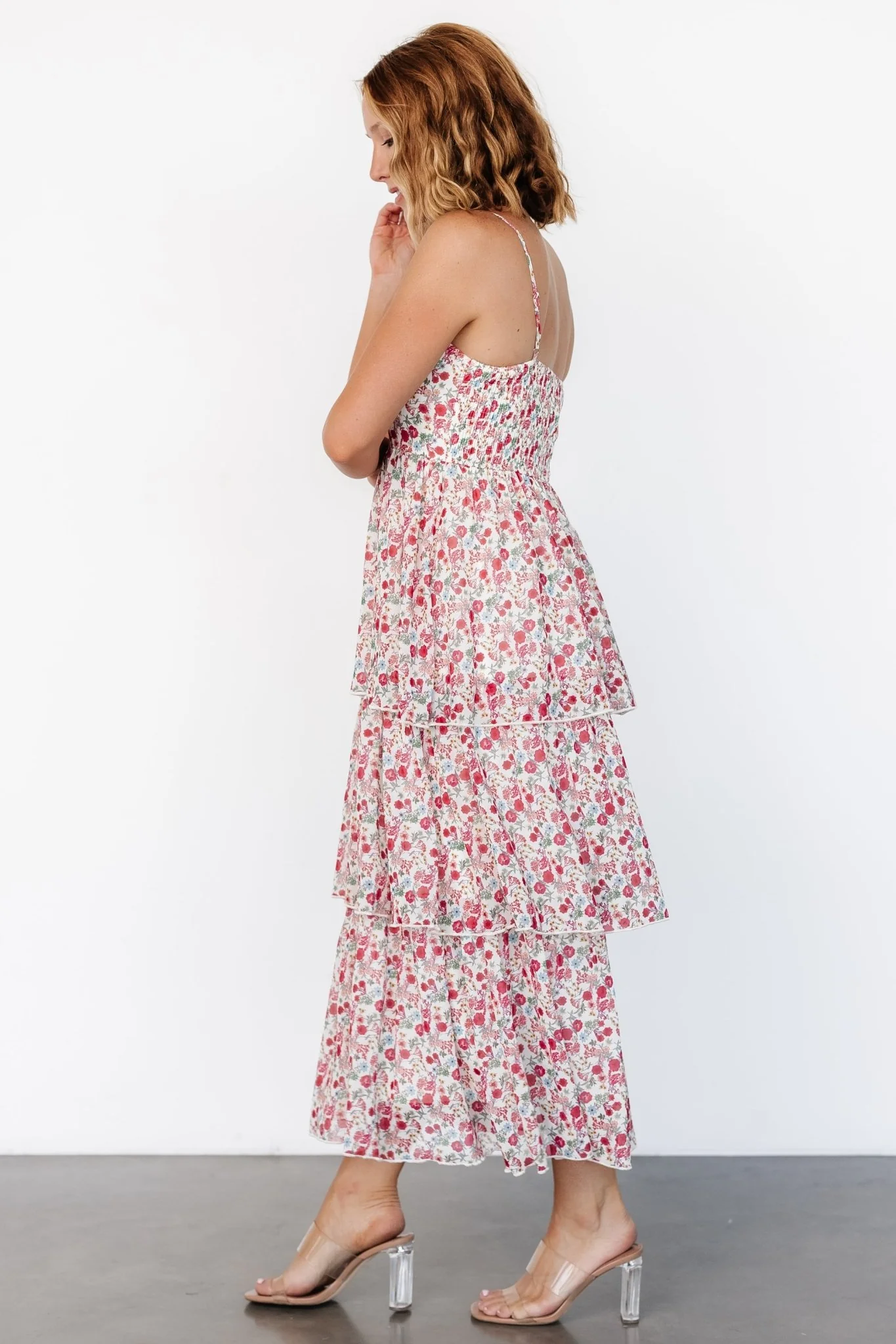 Caprice Tiered Dress | Cream Multi Floral