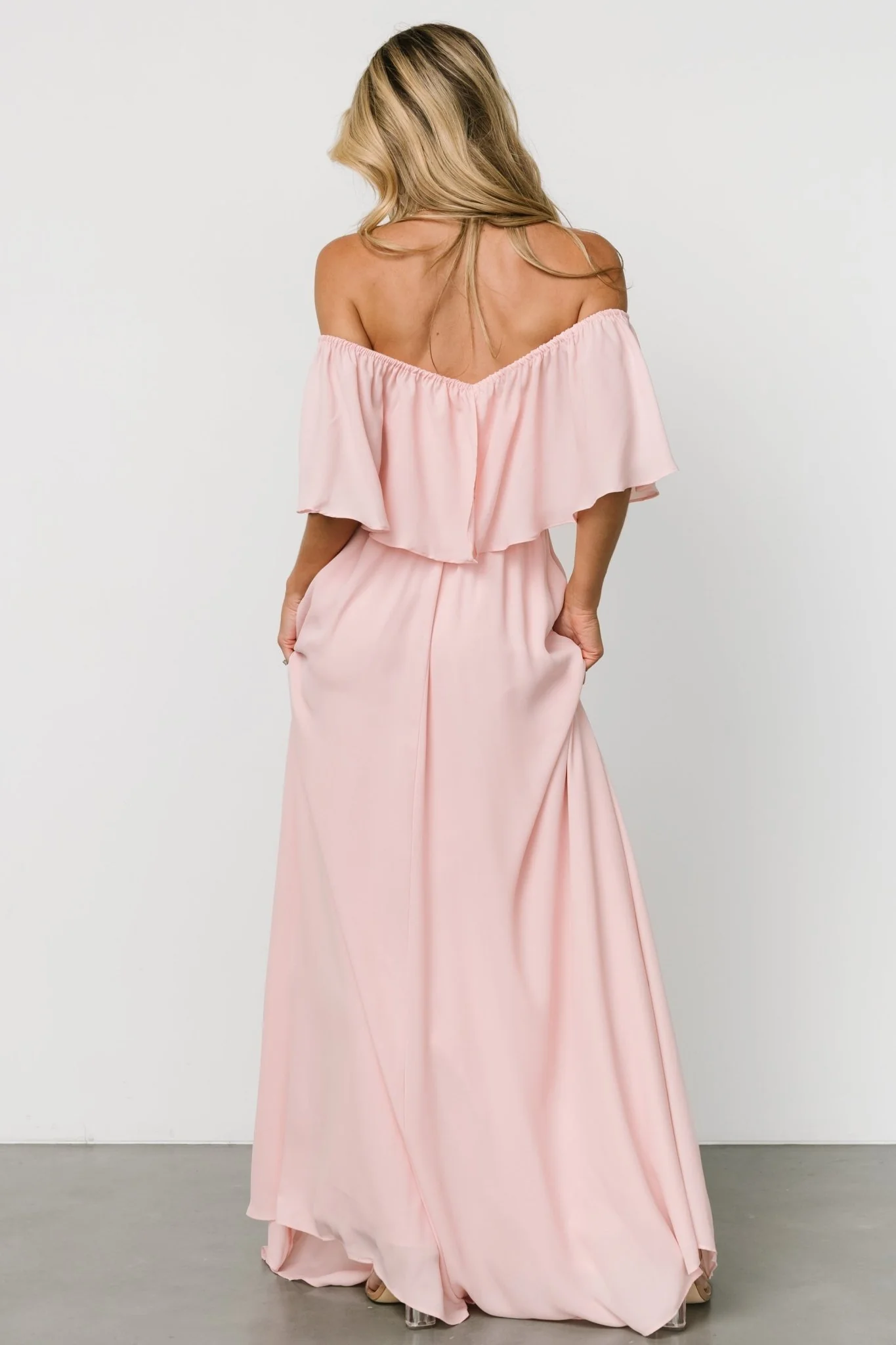 Diana Off Shoulder Maxi Dress | Blush