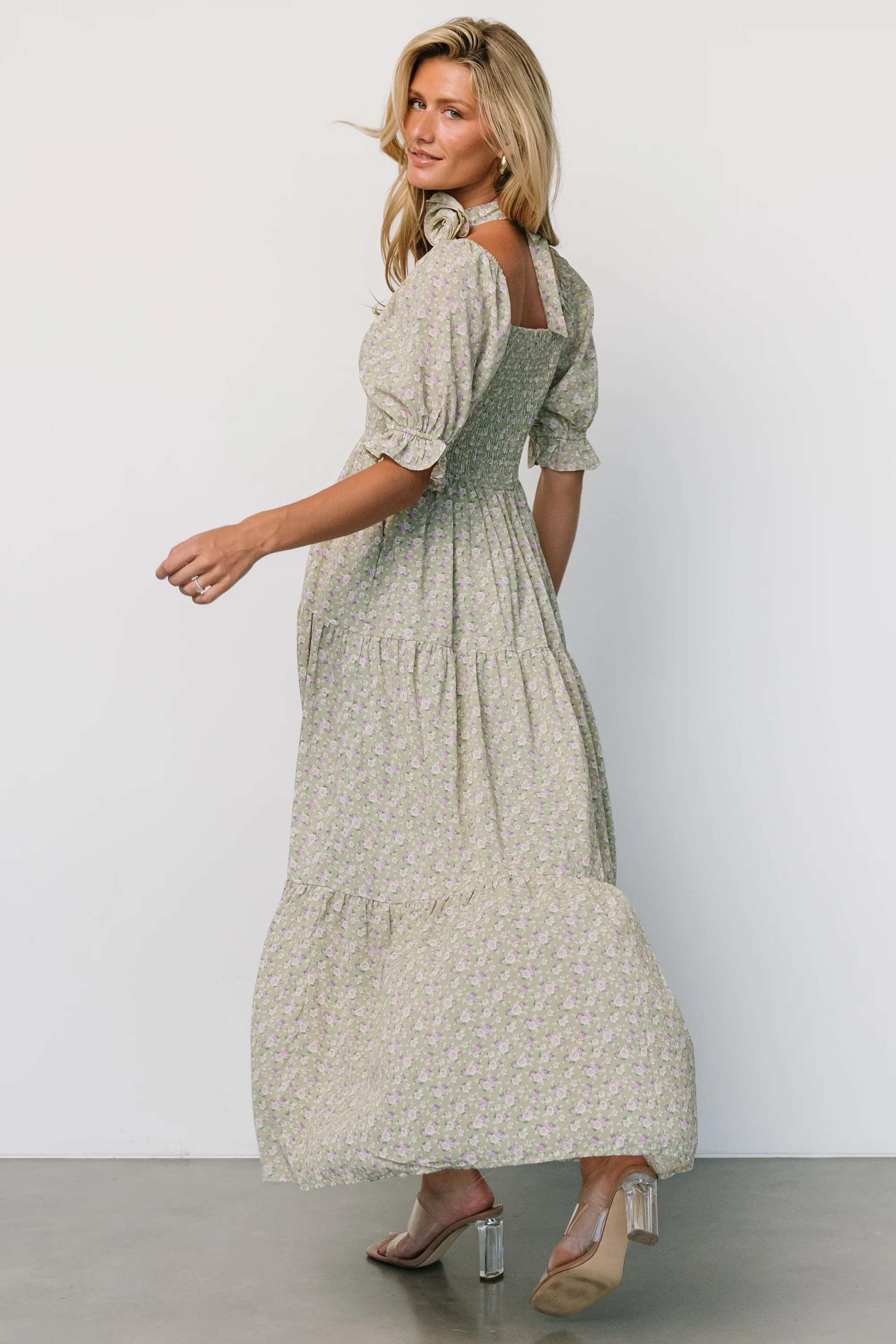 Bonnie Rosette Maxi Dress | Sage Multi