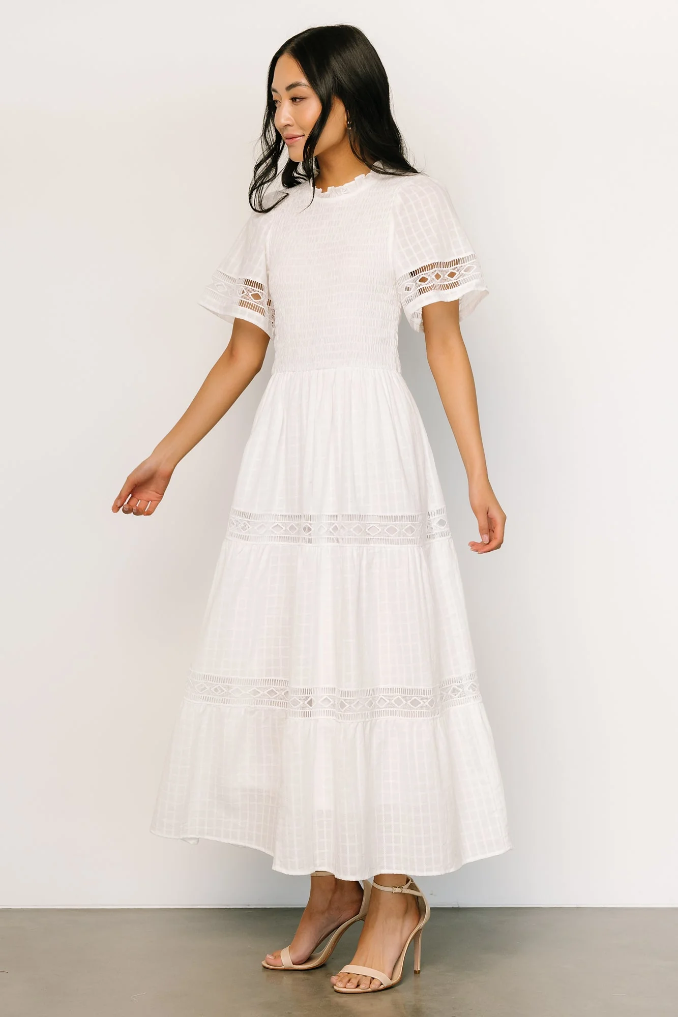 Loveland Geo Lace Maxi Dress | Off White