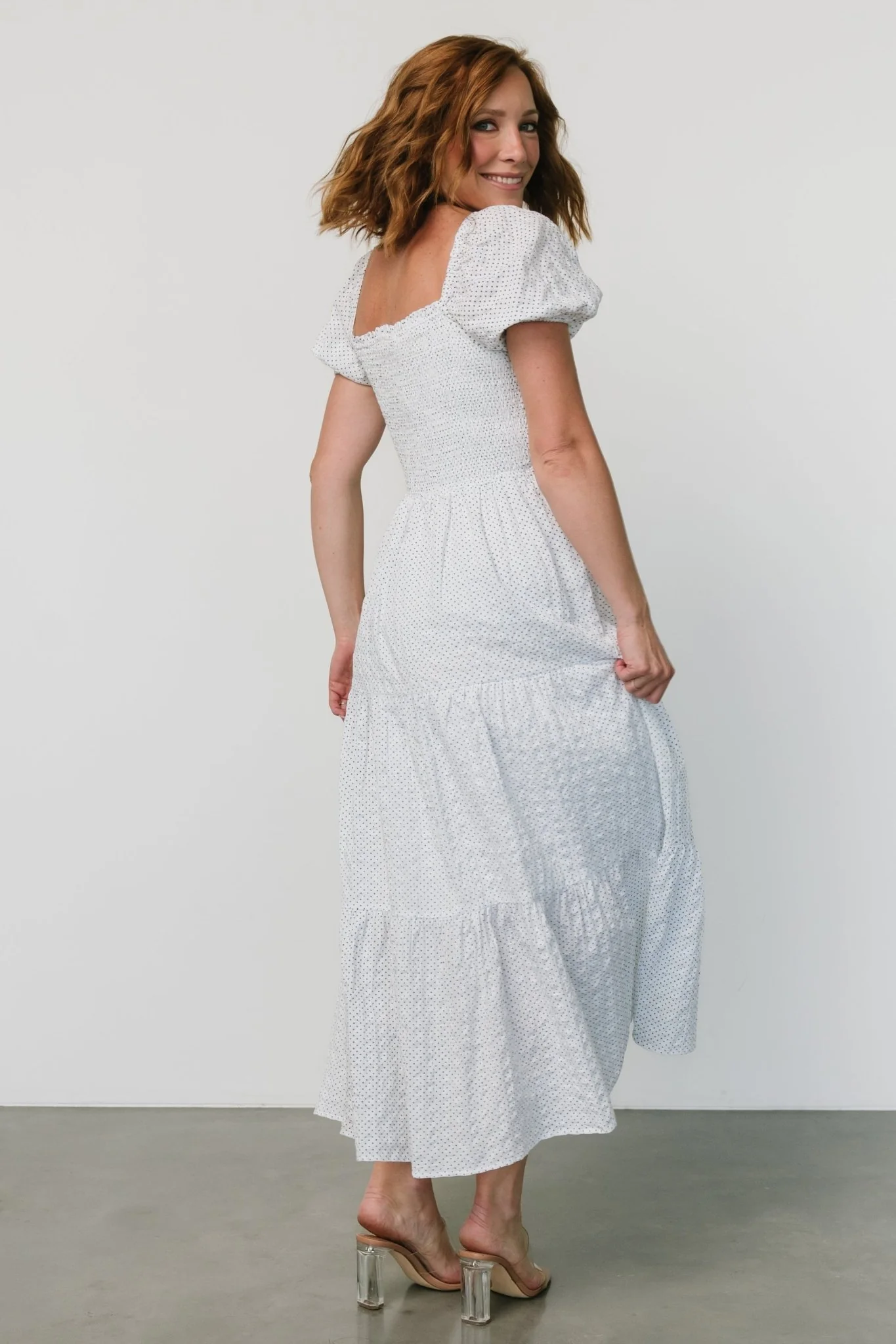 Calliope Smocked Maxi Dress | White Print