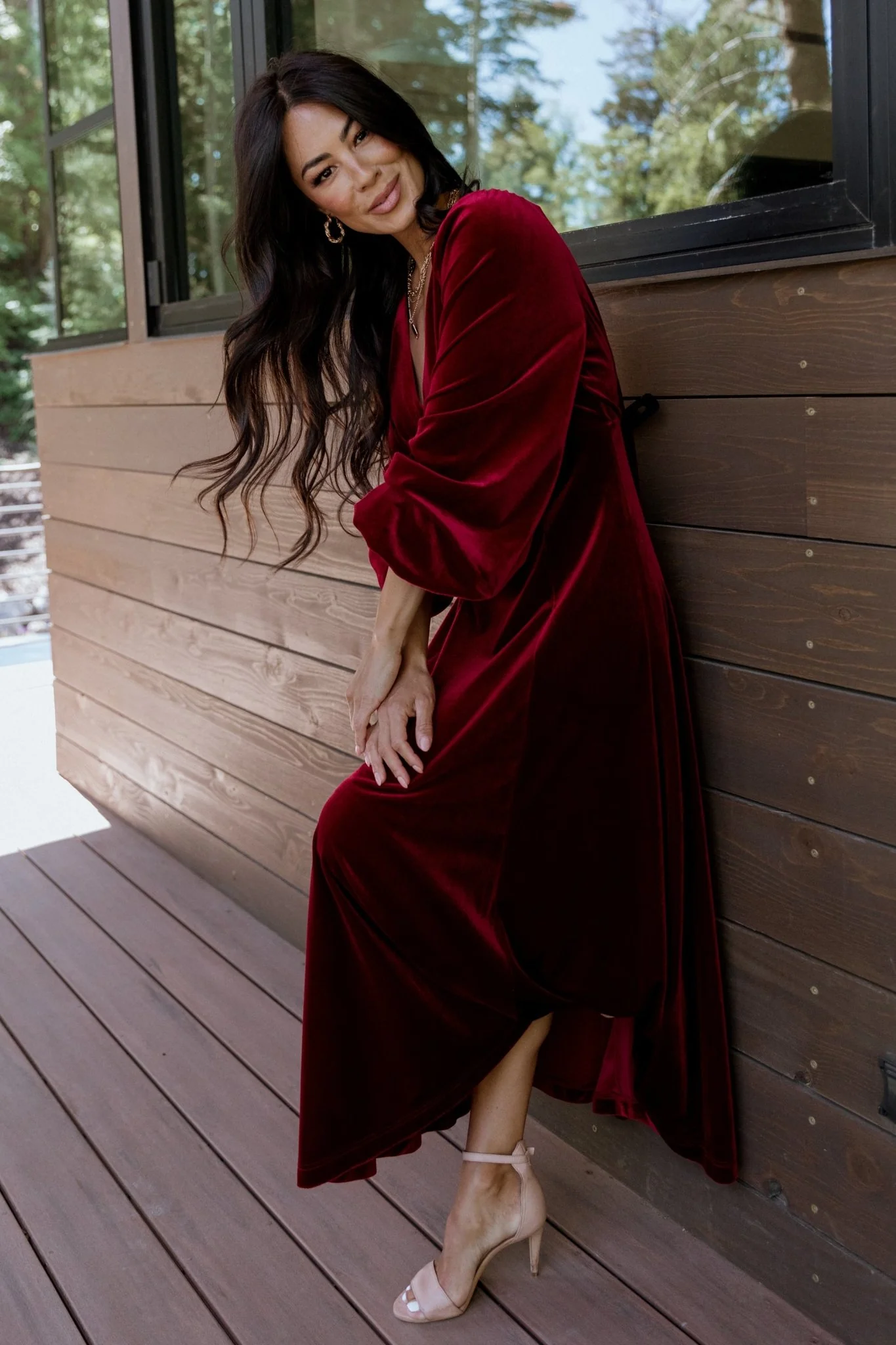 Adelita Velvet Maxi Dress | Merlot