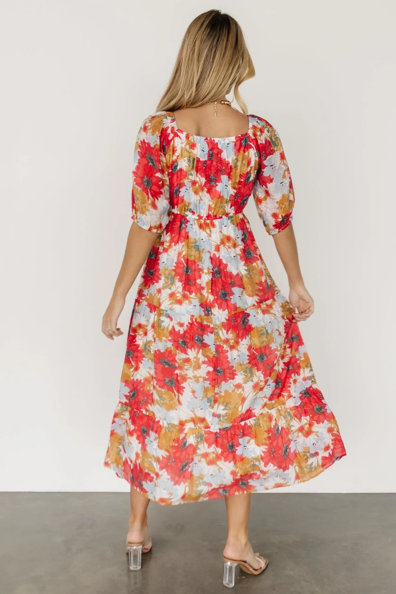 Denton Midi Dress | Red Multi