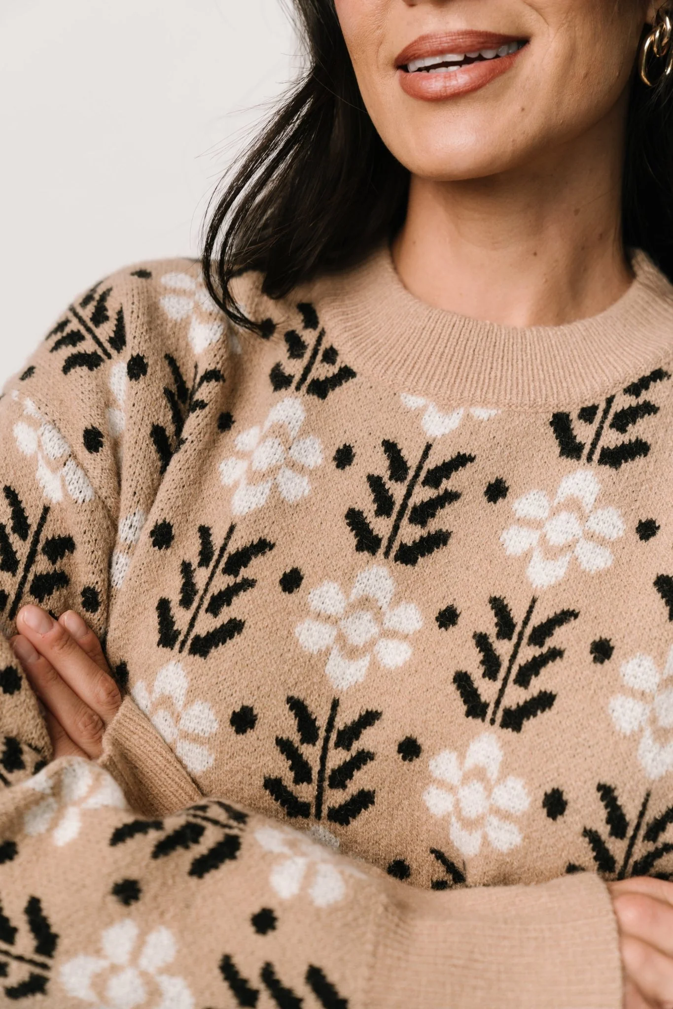 Norris Sweater | Tan Multi Floral