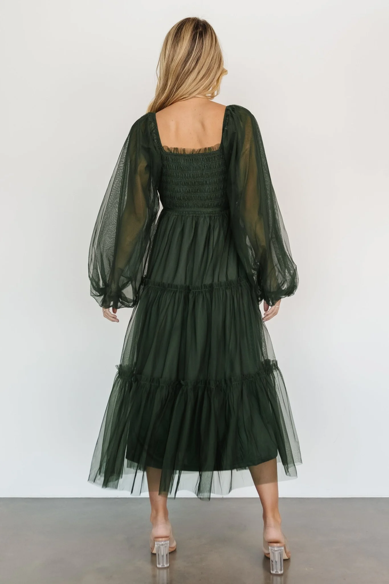 Katrina Tulle Maxi Dress | Dark Green