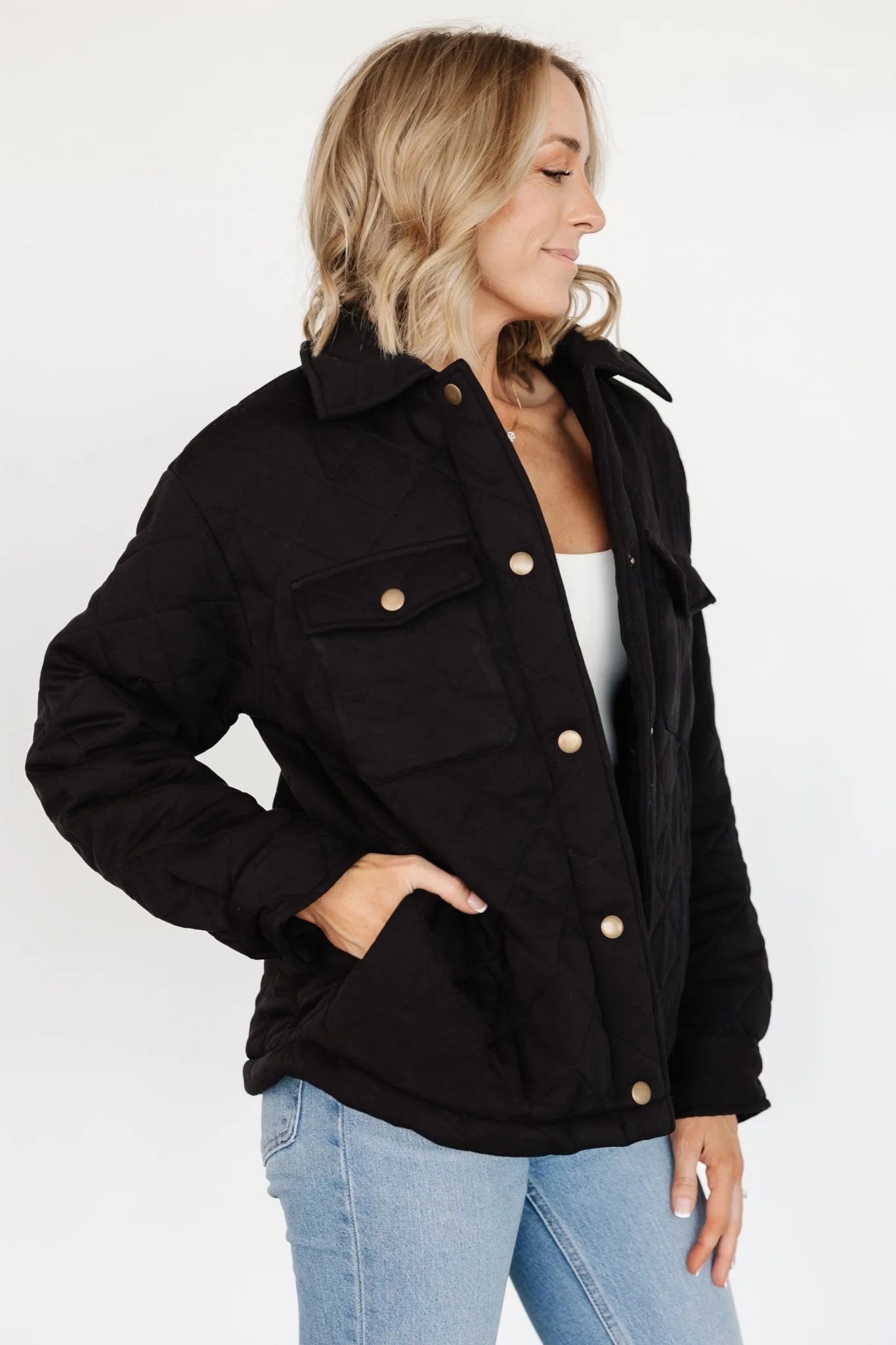 Nadia Button Up Jacket | Black