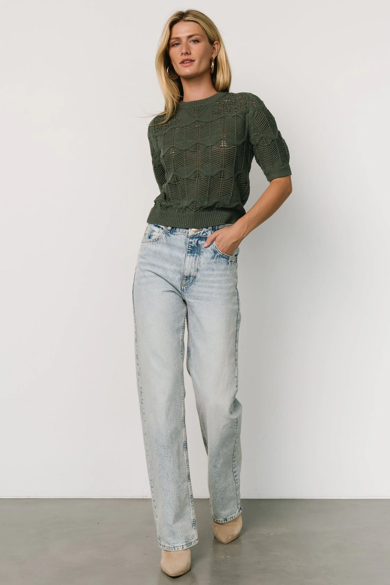Josella Knit Top | Winter Green
