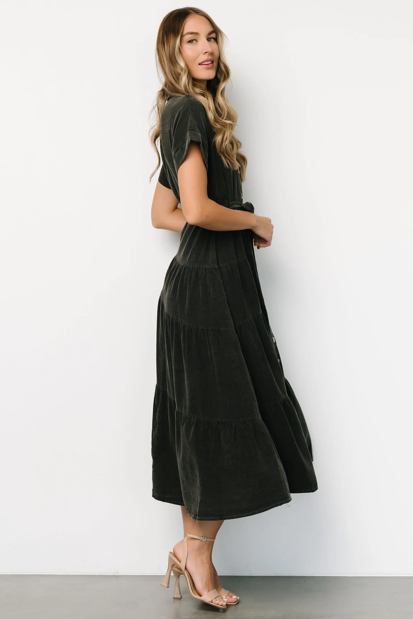 Logan Button Up Dress | Black