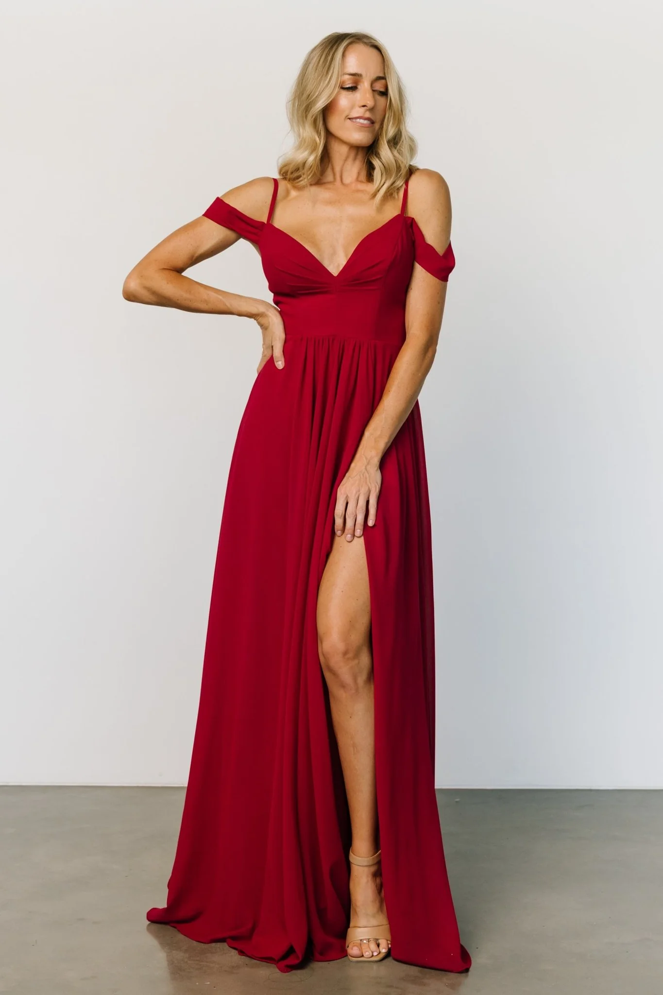 Bianca Lace Maxi Dress | Crimson