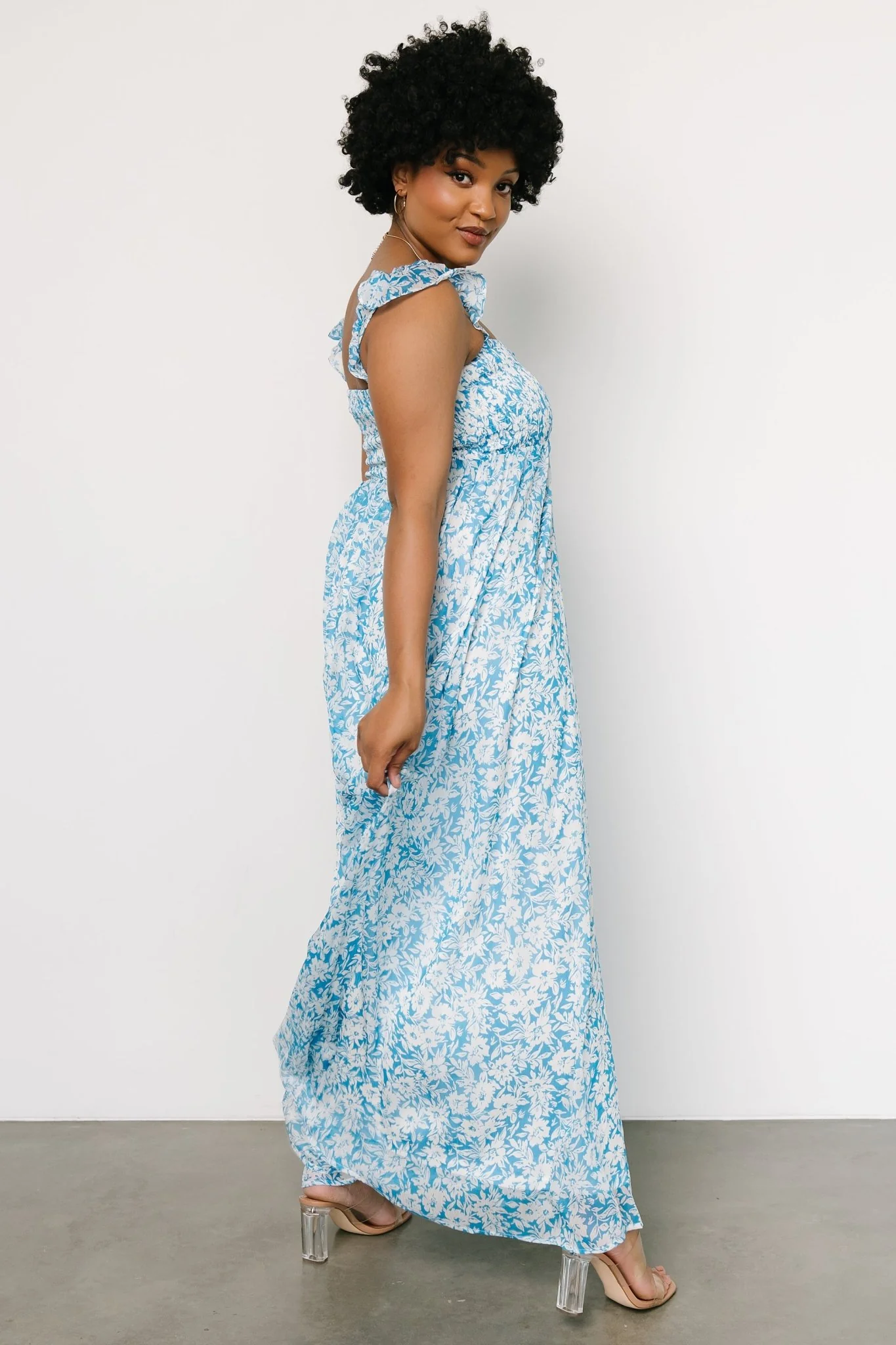 Evanthe Maxi Dress | Blue + White Floral