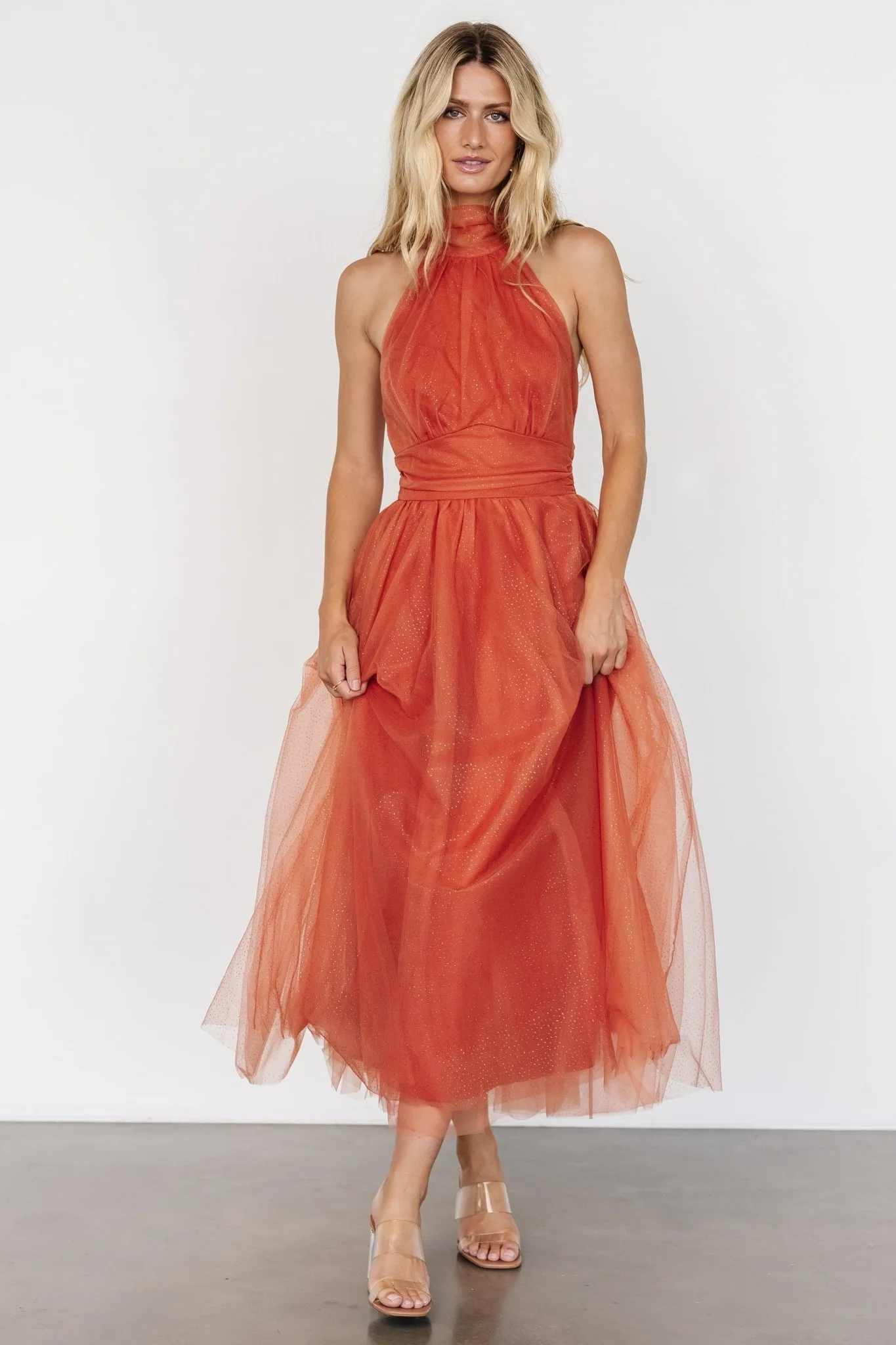 Thea Halter Dress | Rust