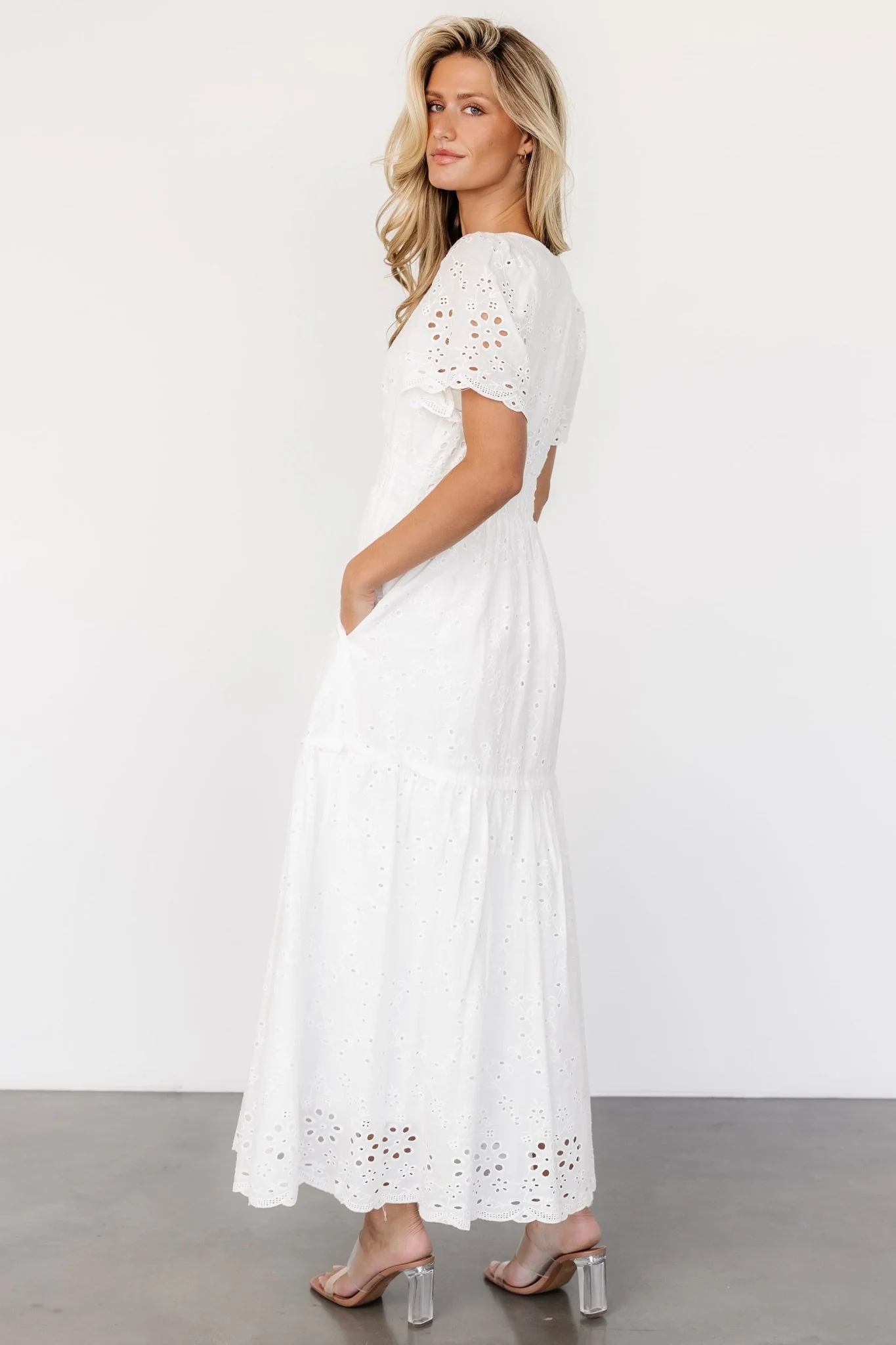 Hyacinth Eyelet Maxi Dress | Off White