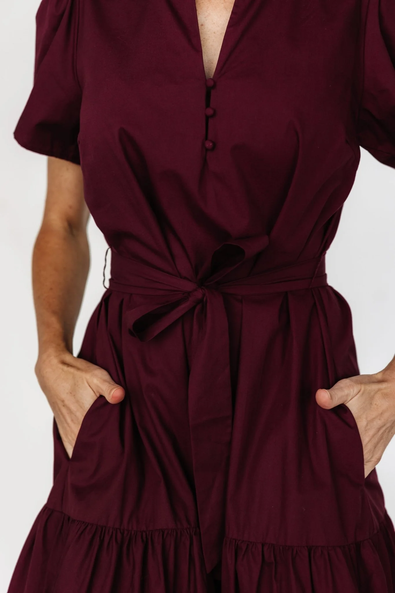 Providence Poplin Dress | Wine