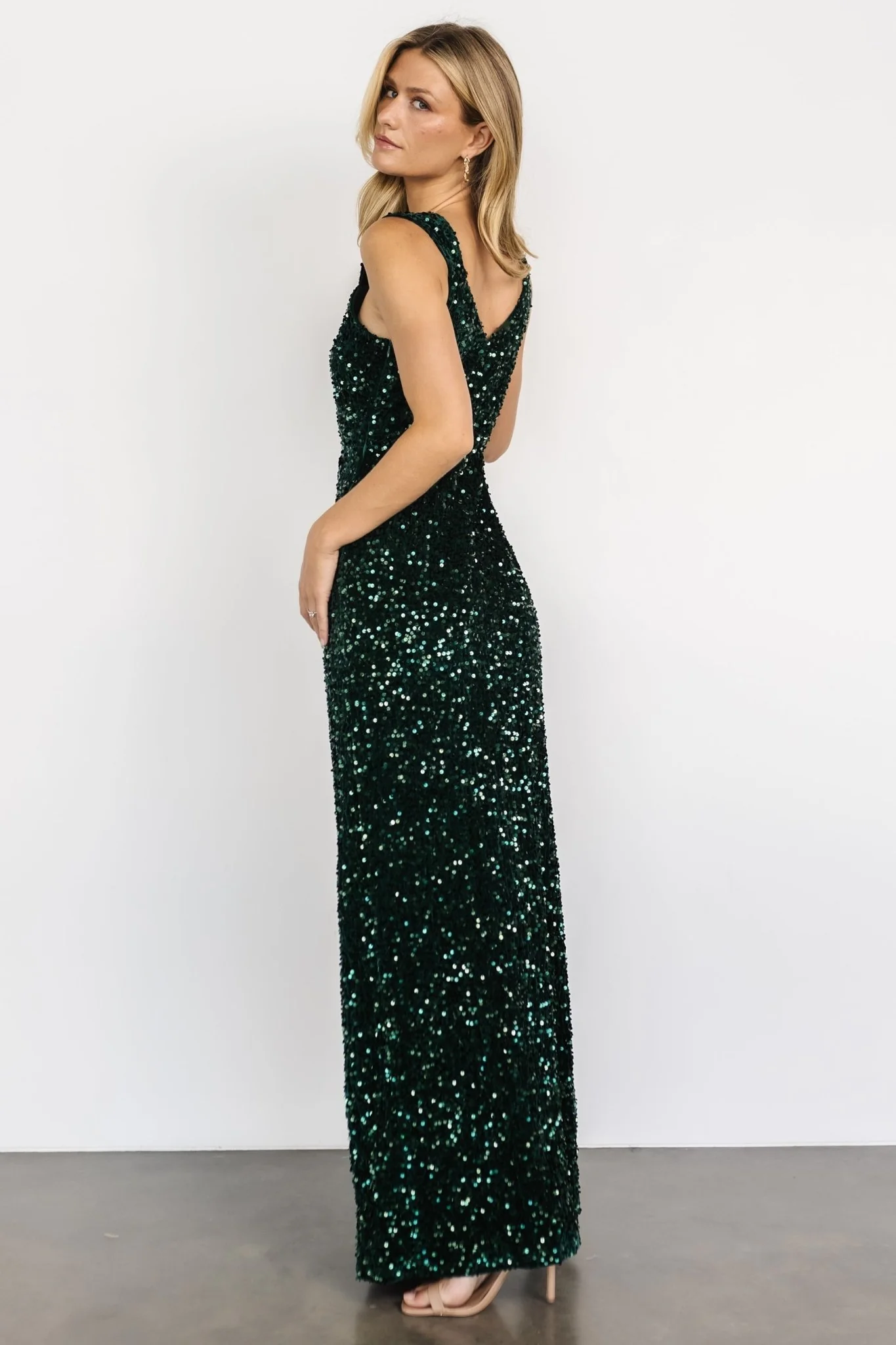 Marilyn Sequin Maxi Gown | Emerald
