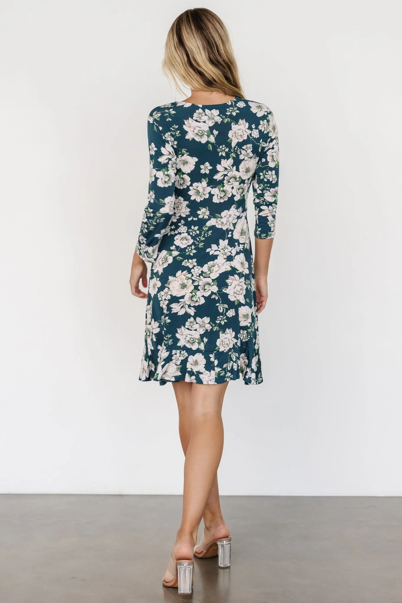Declan Short Dress | Dark Green Floral