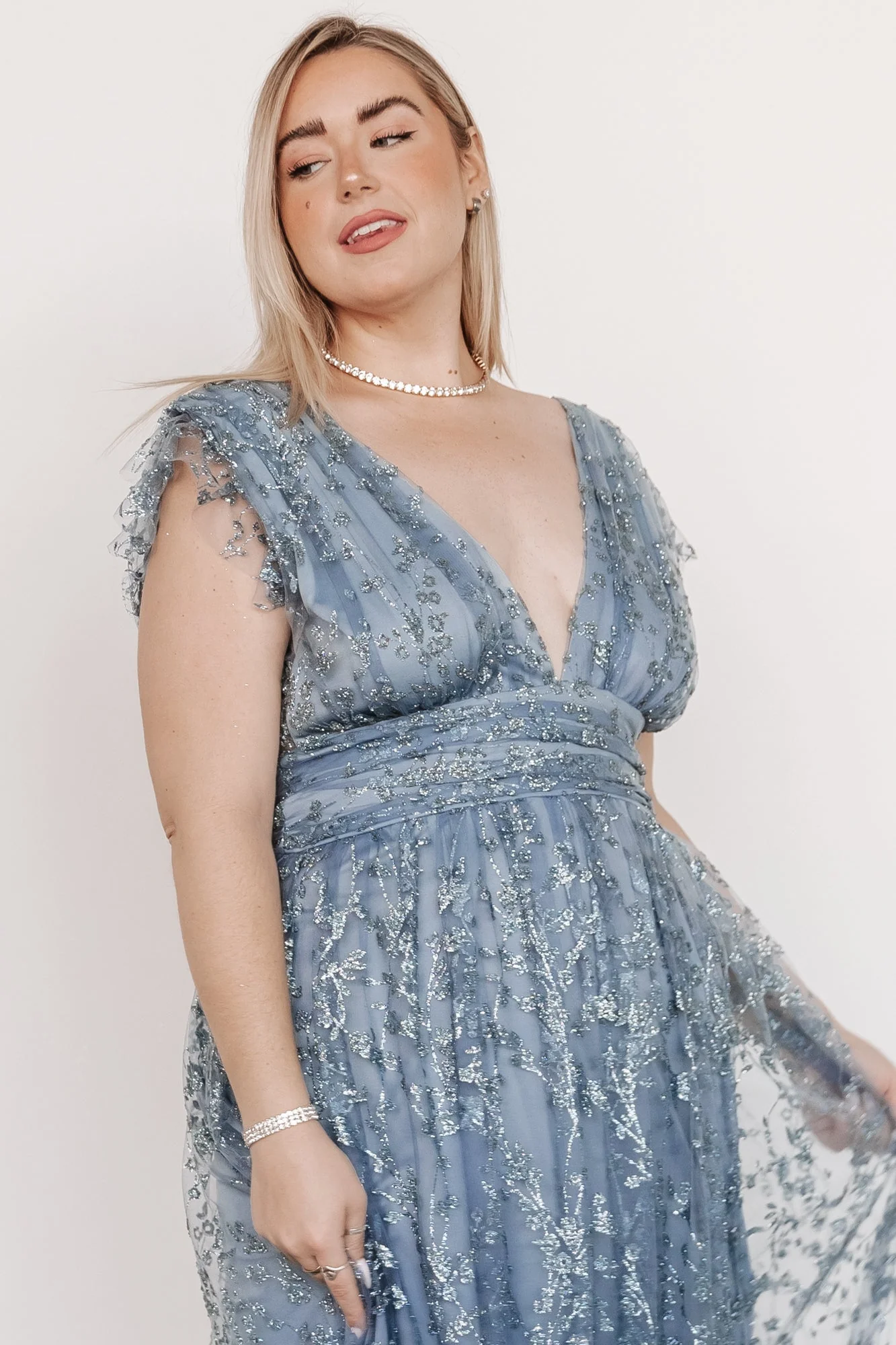 Arlene Shimmer Gown | Winter Blue