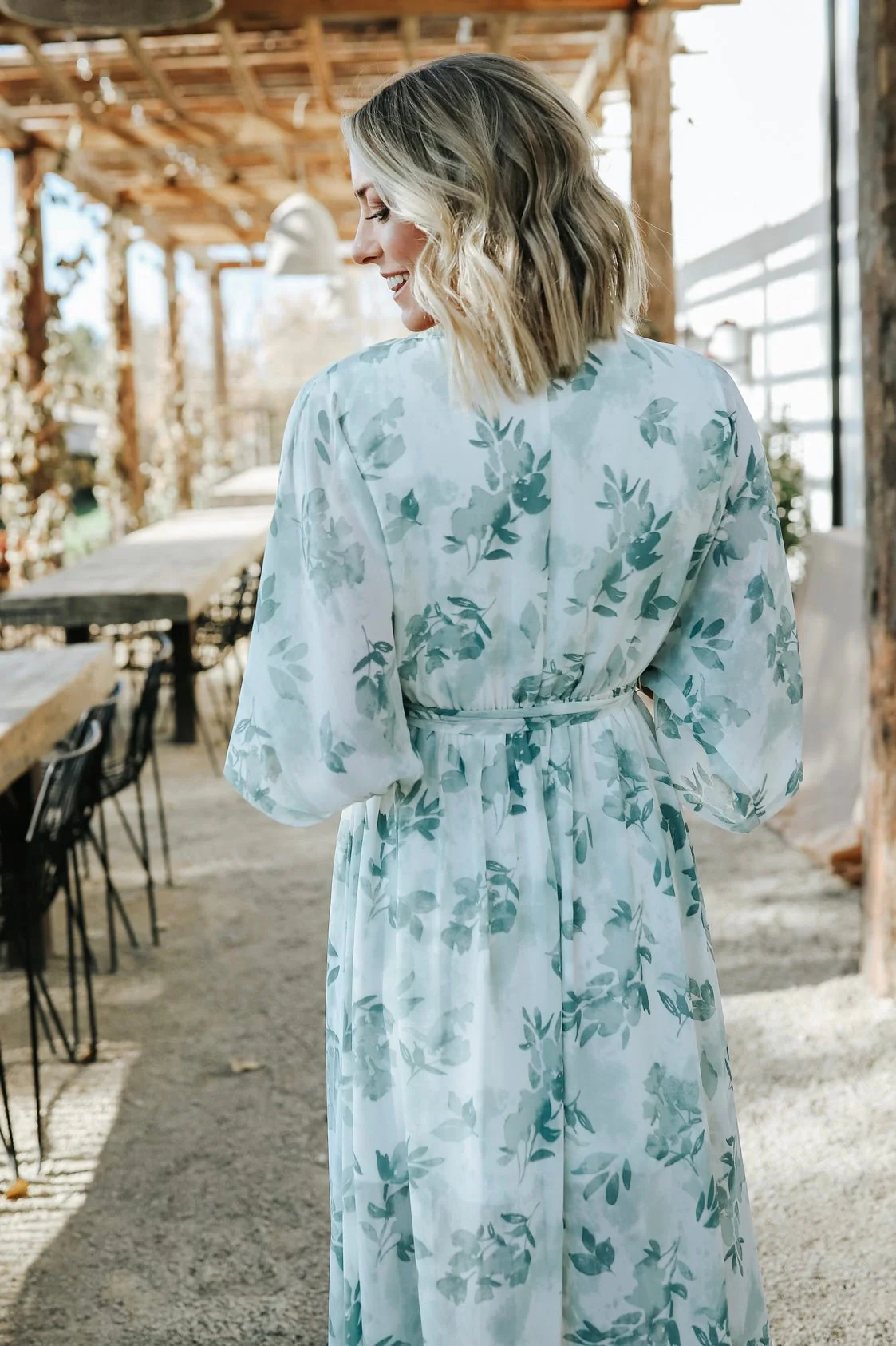 Kia Kimono Maxi Dress | Sage Floral