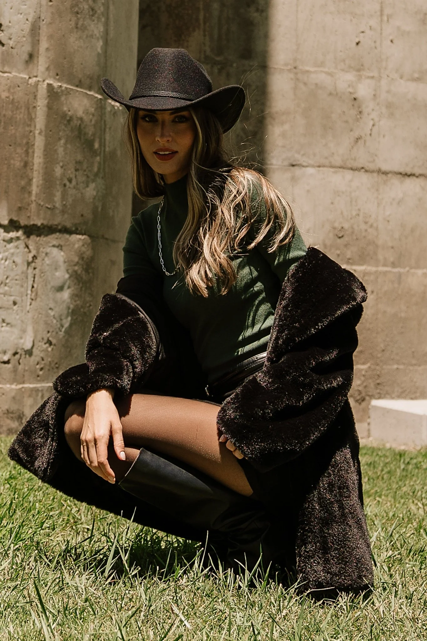 Narla Faux Fur Coat | Black