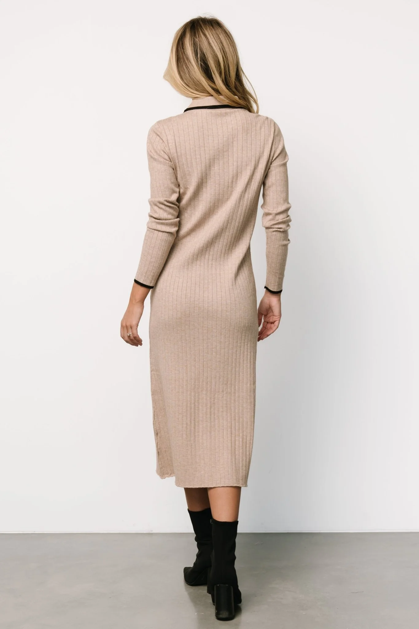 Shantel Polo Dress | Taupe + Black