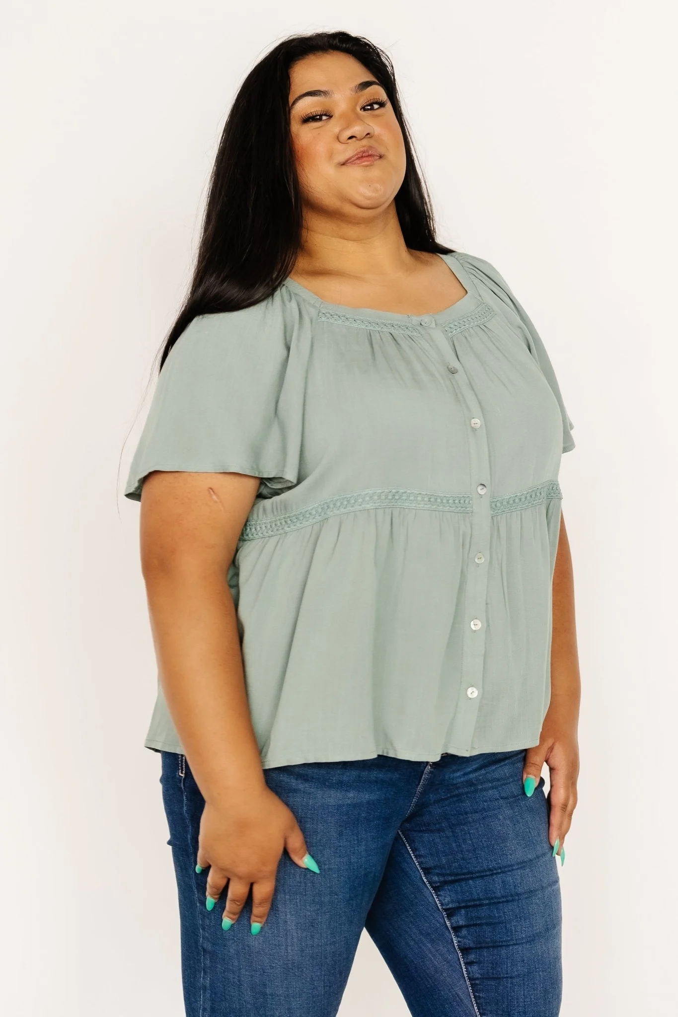 Unity Button Up Top | Sage