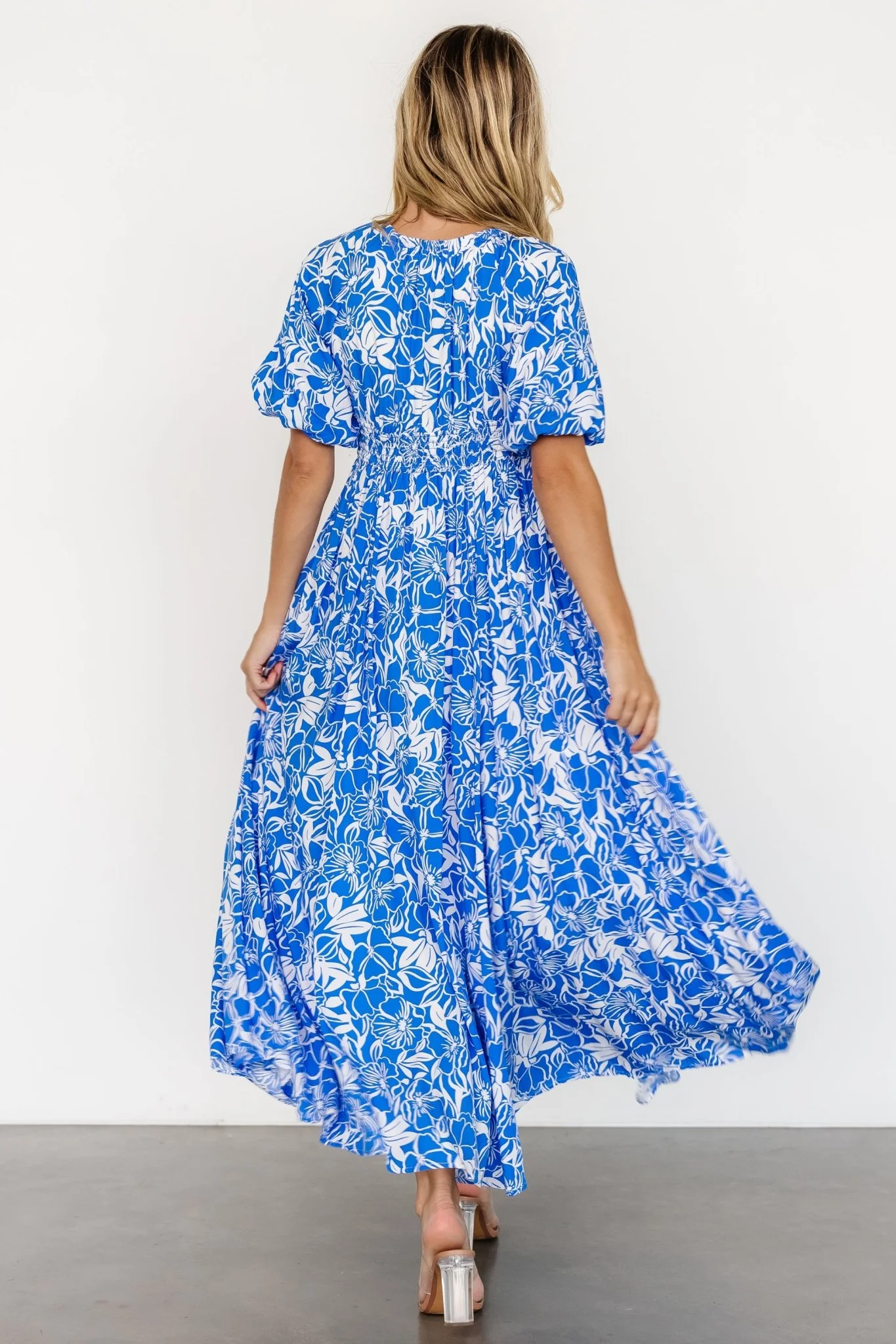 Elaine Maxi Dress | Blue + White