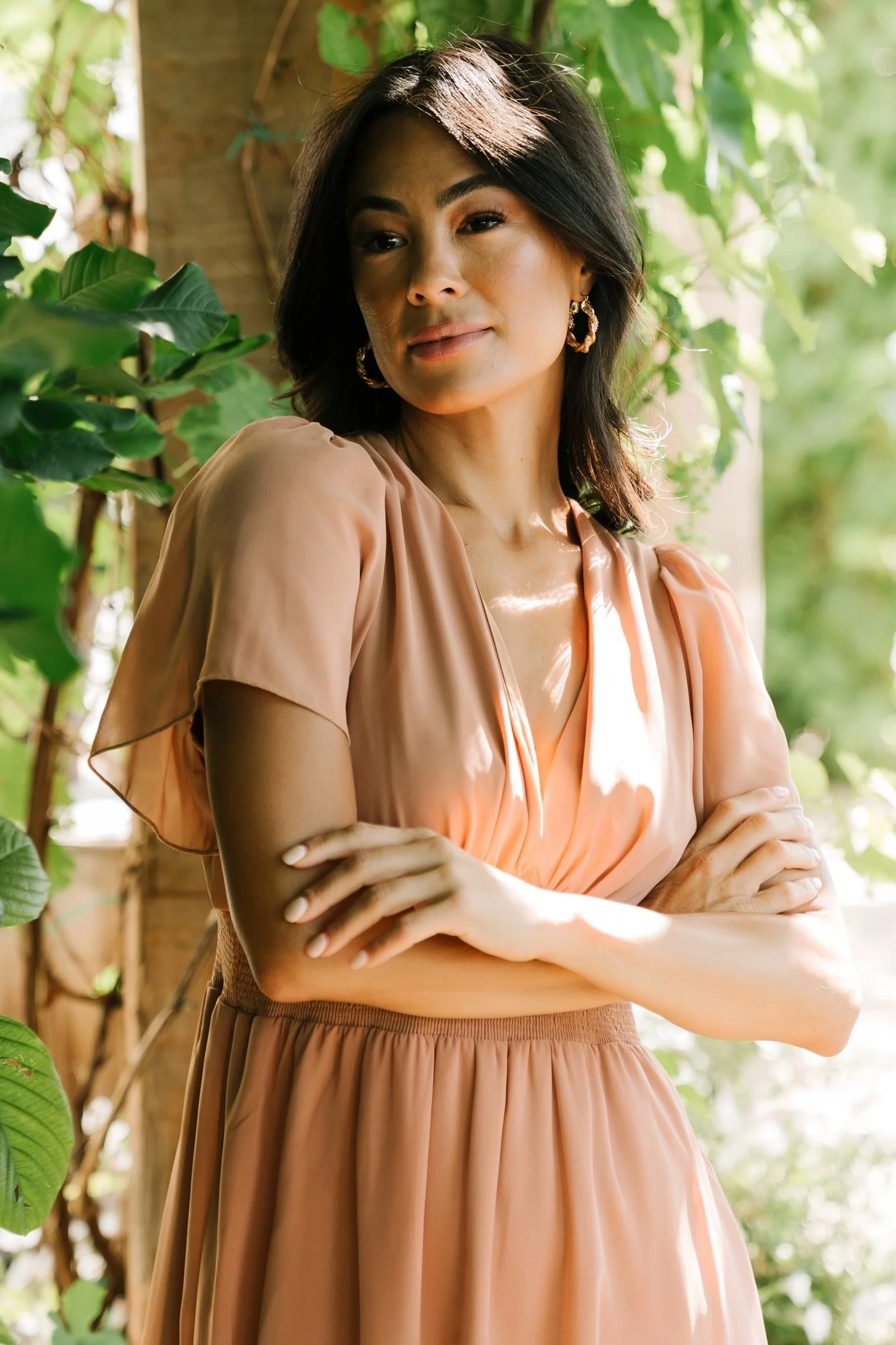 Sarah Smocked Midi Dress | Dusty Camel