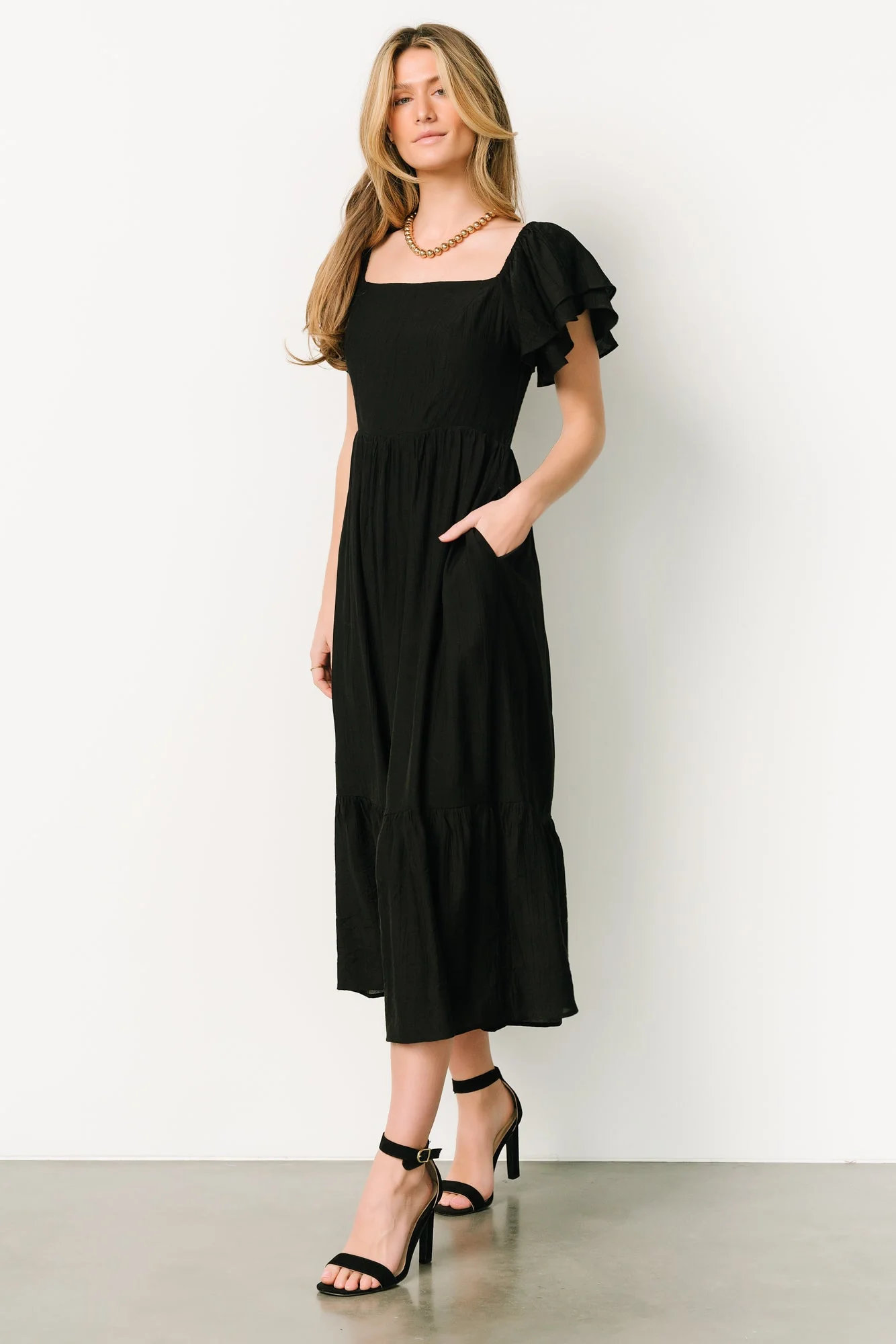 Buttercup Midi Dress | Black