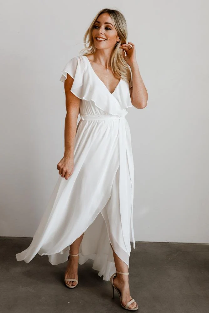 Katya Ruffle Maxi Dress | White
