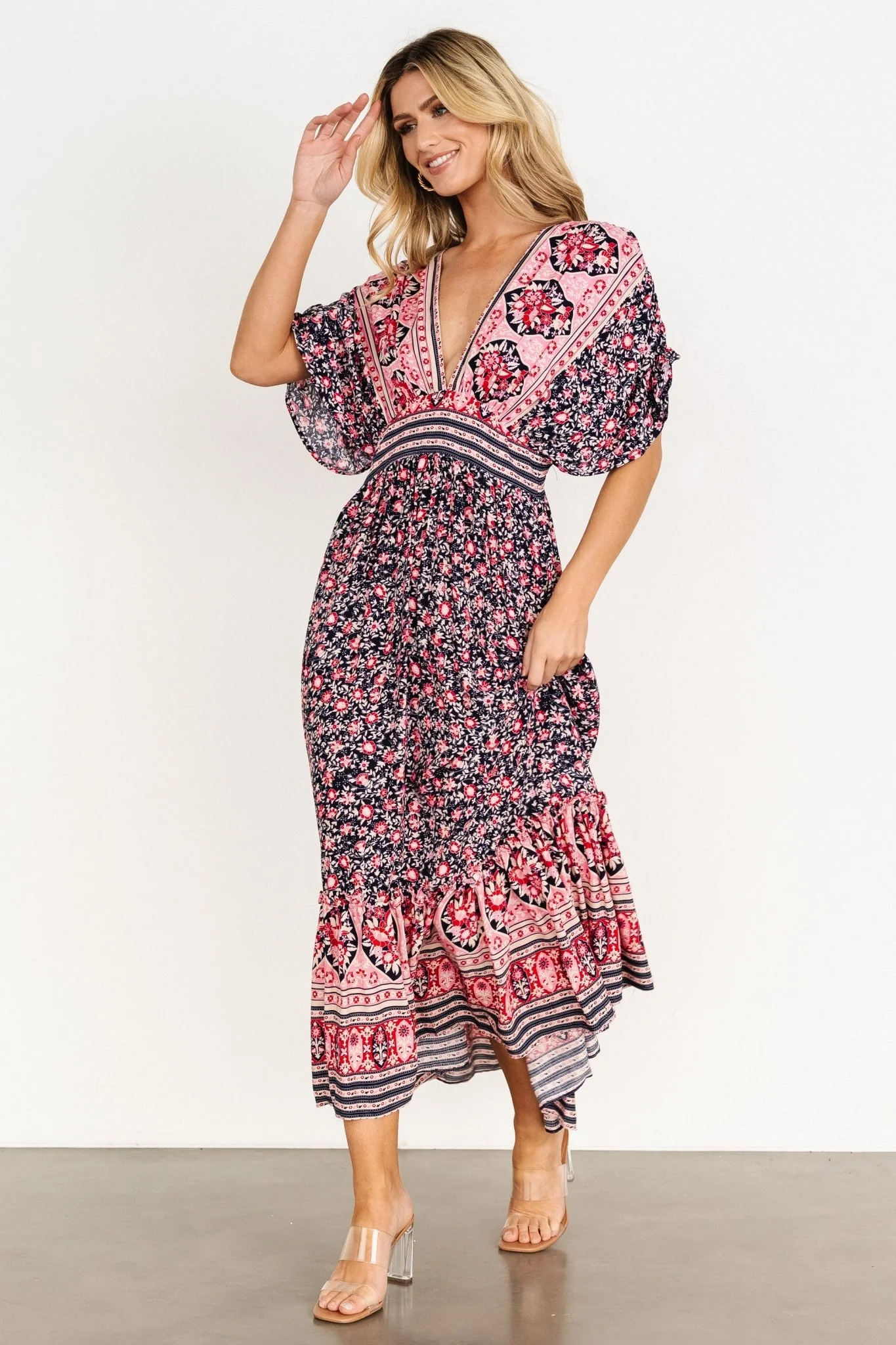 Amaris Maxi Dress | Navy Multi
