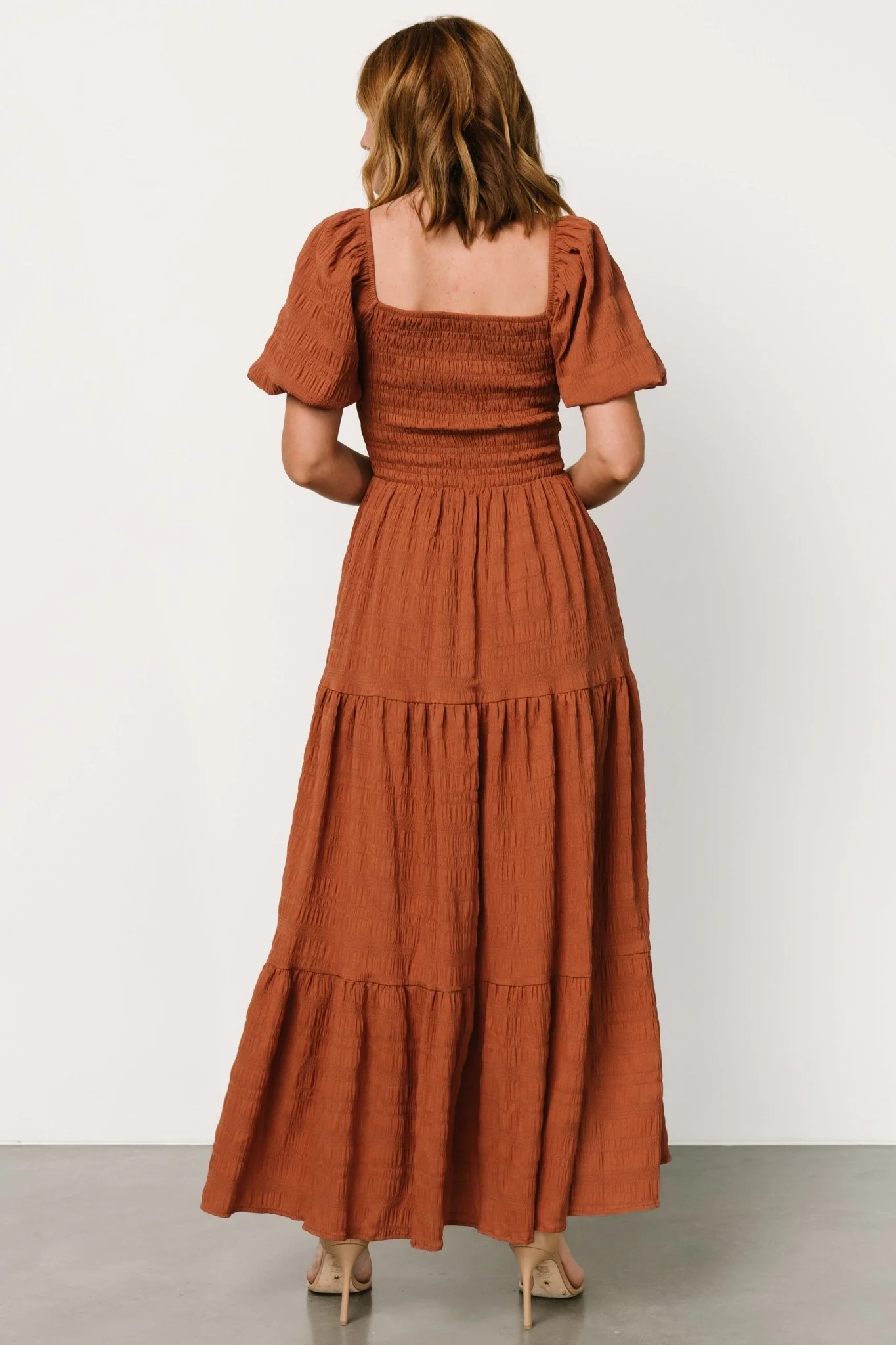 Amaya Smocked Dress | Sandstone