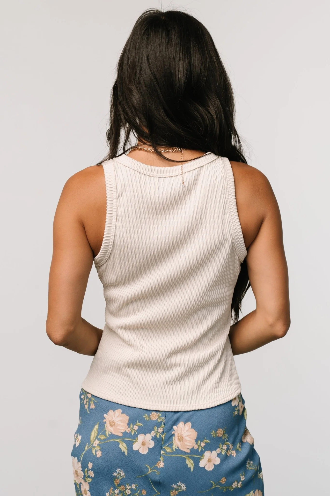 Raye Textured Tank Top | Cream