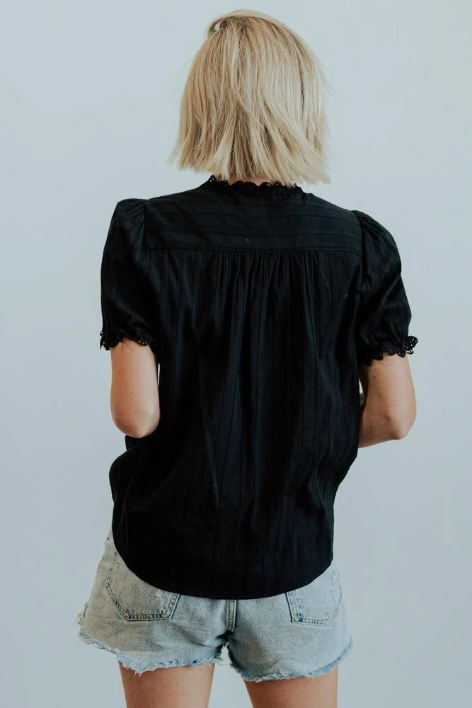 Sloane Button Top | Black