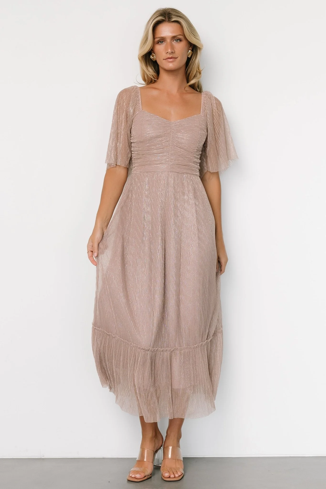 Elea Shimmer Dress | Vintage Rose