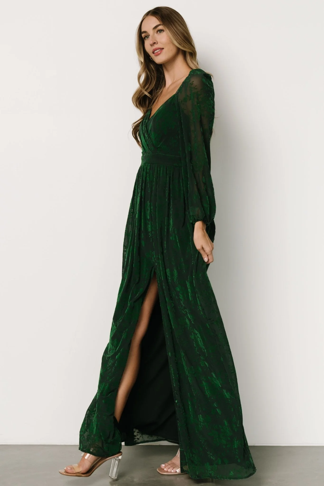 Mable Velvet Maxi Dress | Green