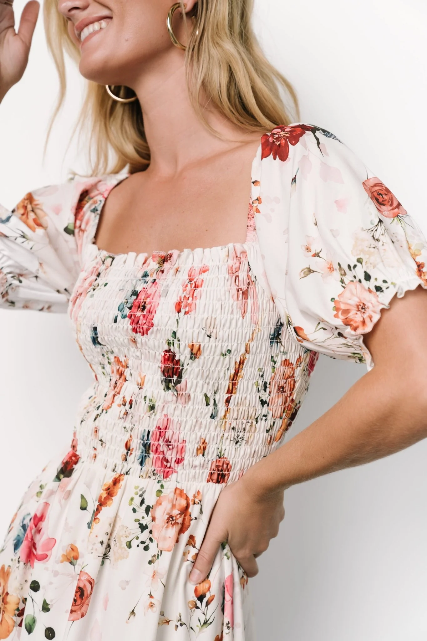Capri Smocked Maxi Dress | Multi Floral