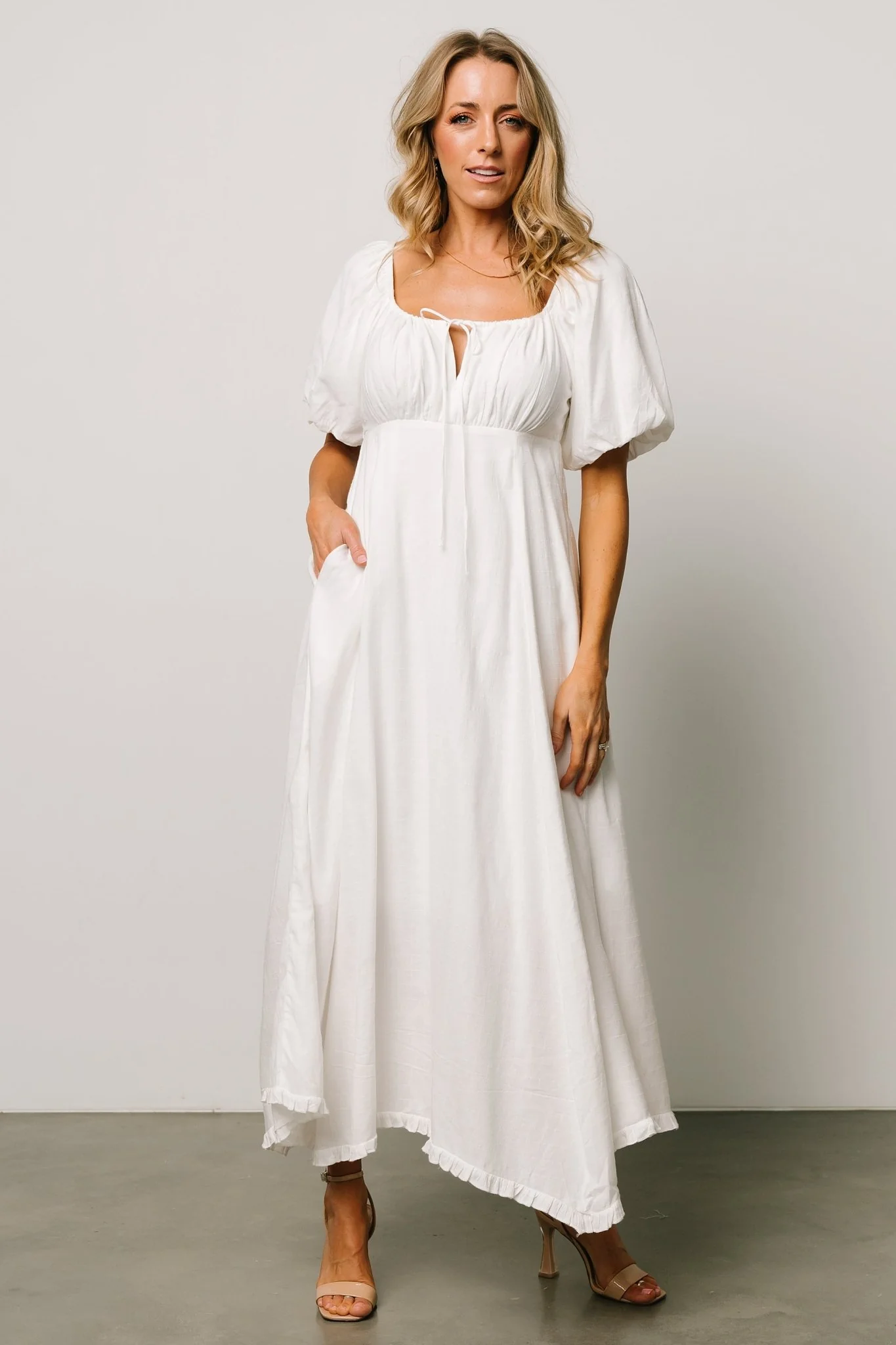 Meredee Puff Sleeve Dress | Off White