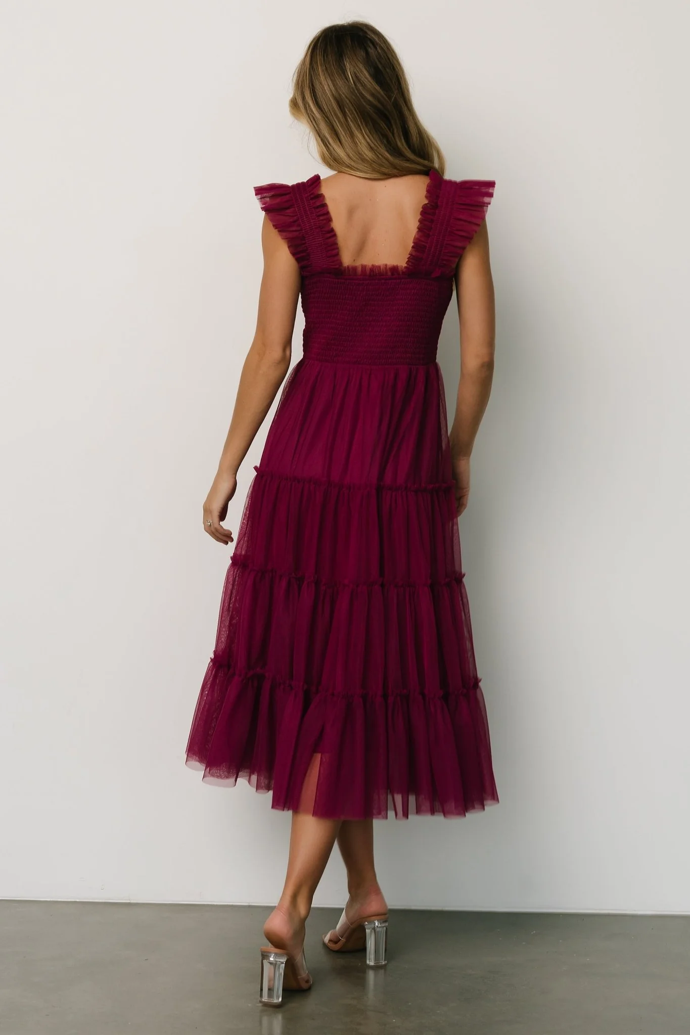 Emma Smocked Tulle Dress | Boysenberry