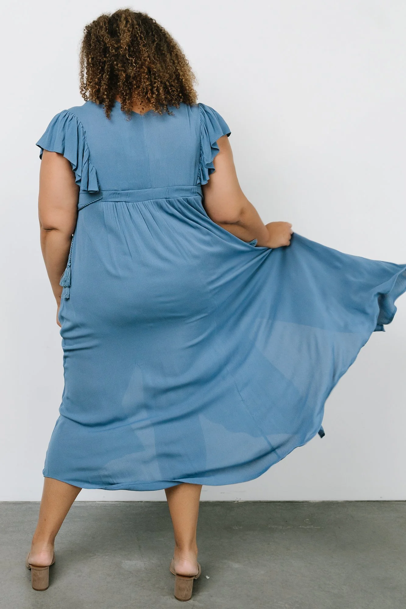 Jennifer Deep V Maxi Dress | Blue