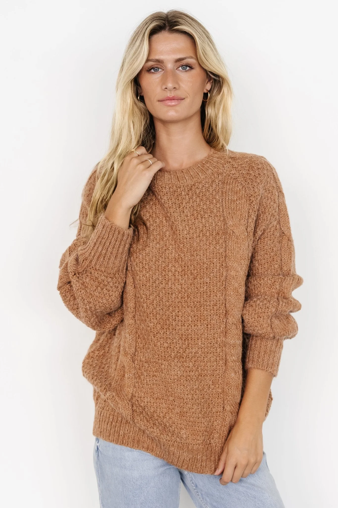 Lukas Cable Knit Sweater | Camel