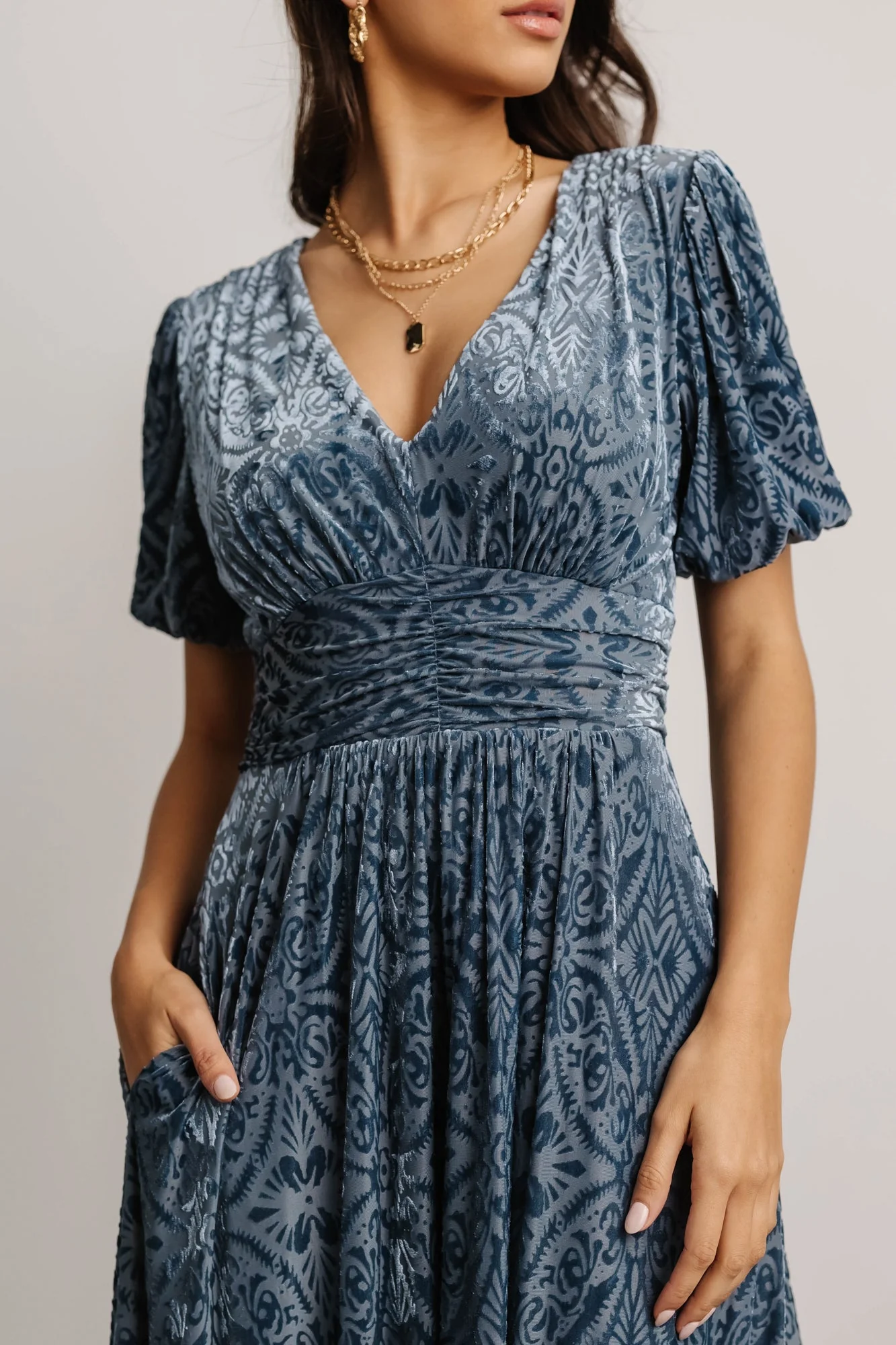 Leslie Velvet Maxi Dress | Blue