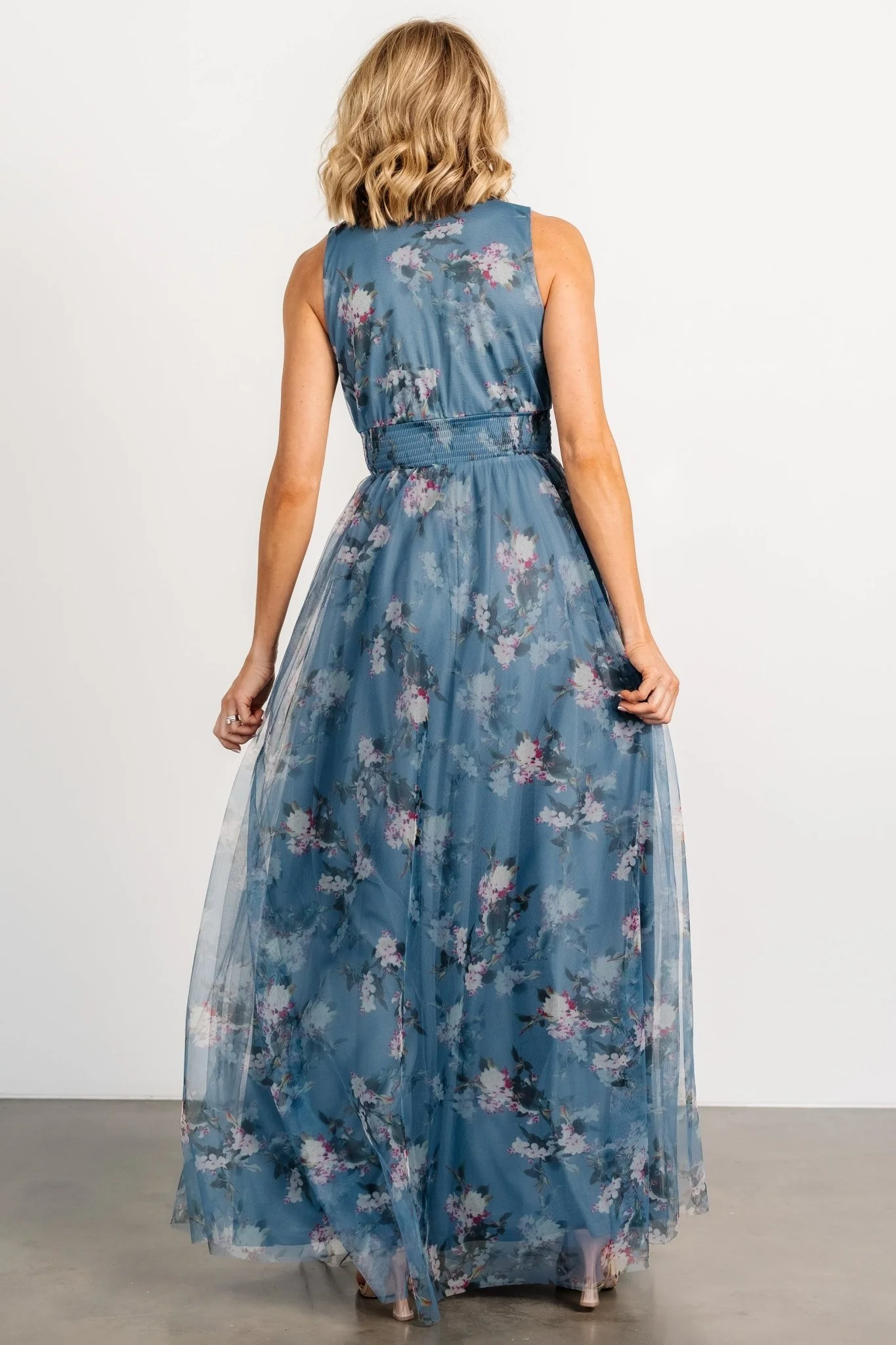 Kamila Tulle Maxi Dress | Blue Multi Floral