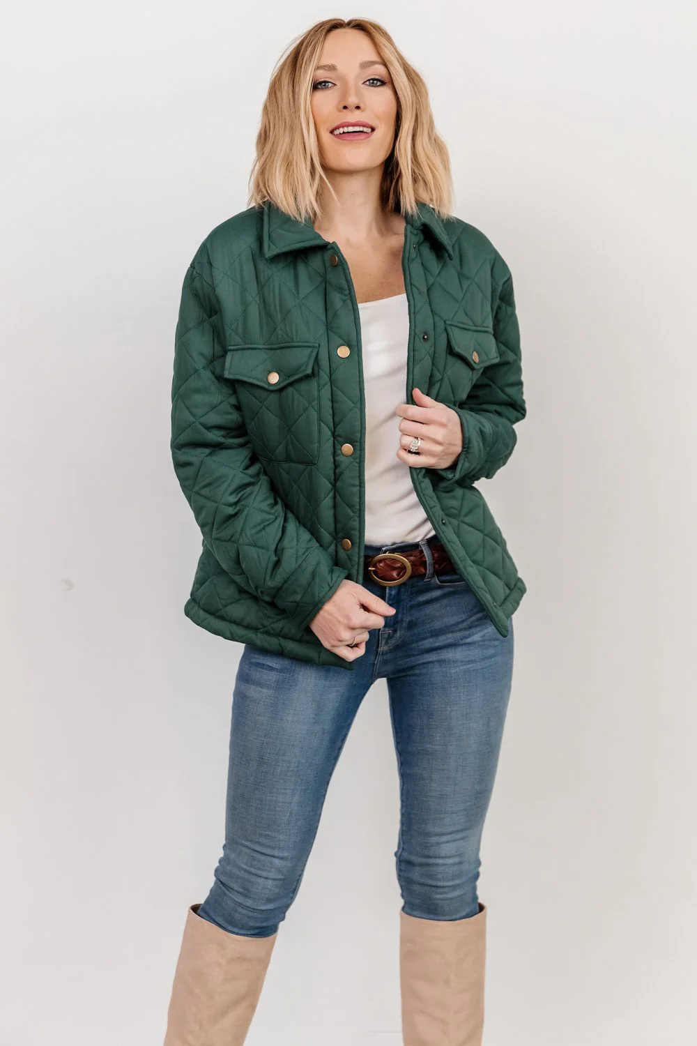 Nadia Button Up Jacket | Emerald