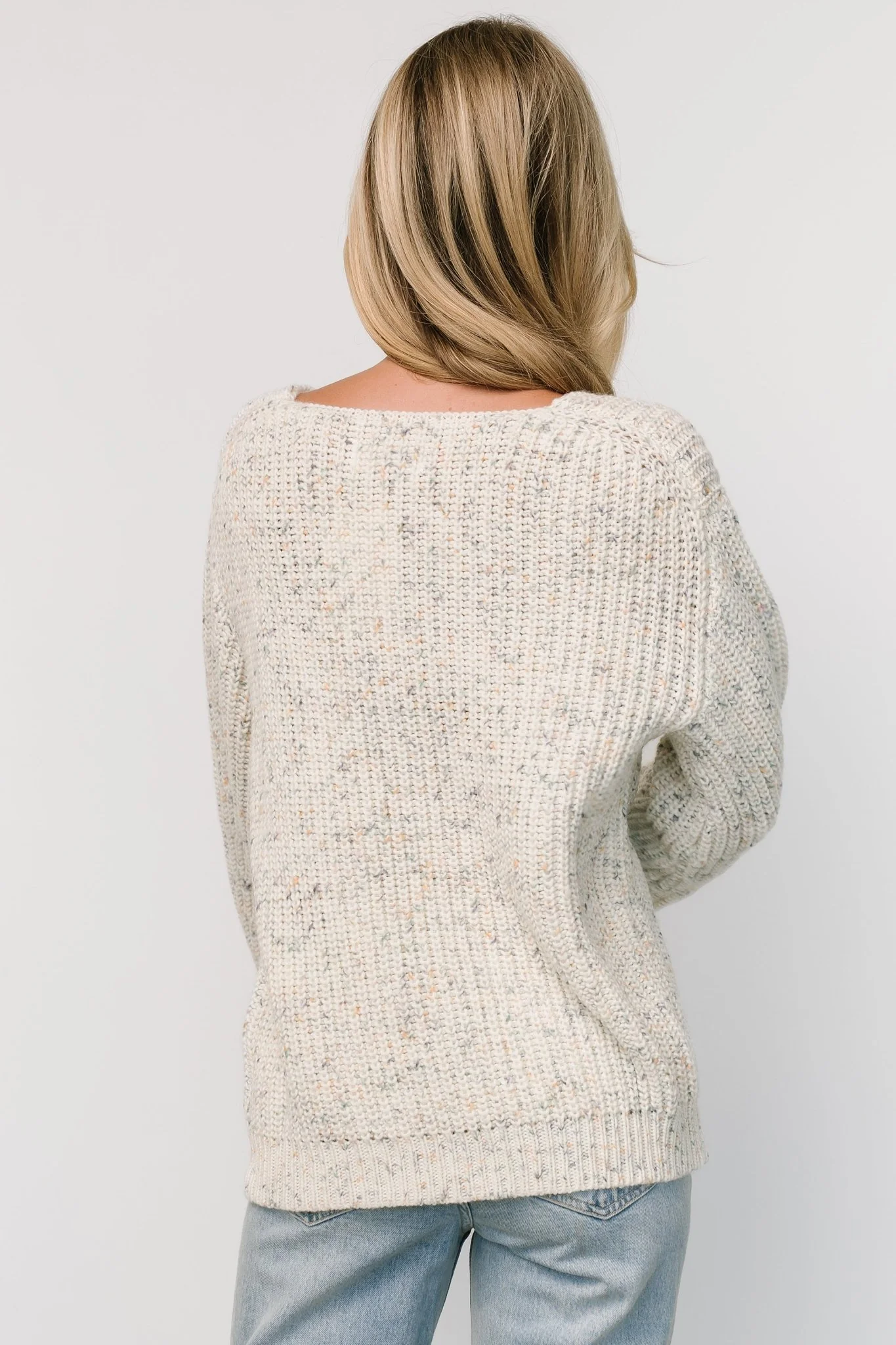 Rosie Knit Sweater | Ivory + Blue Multi