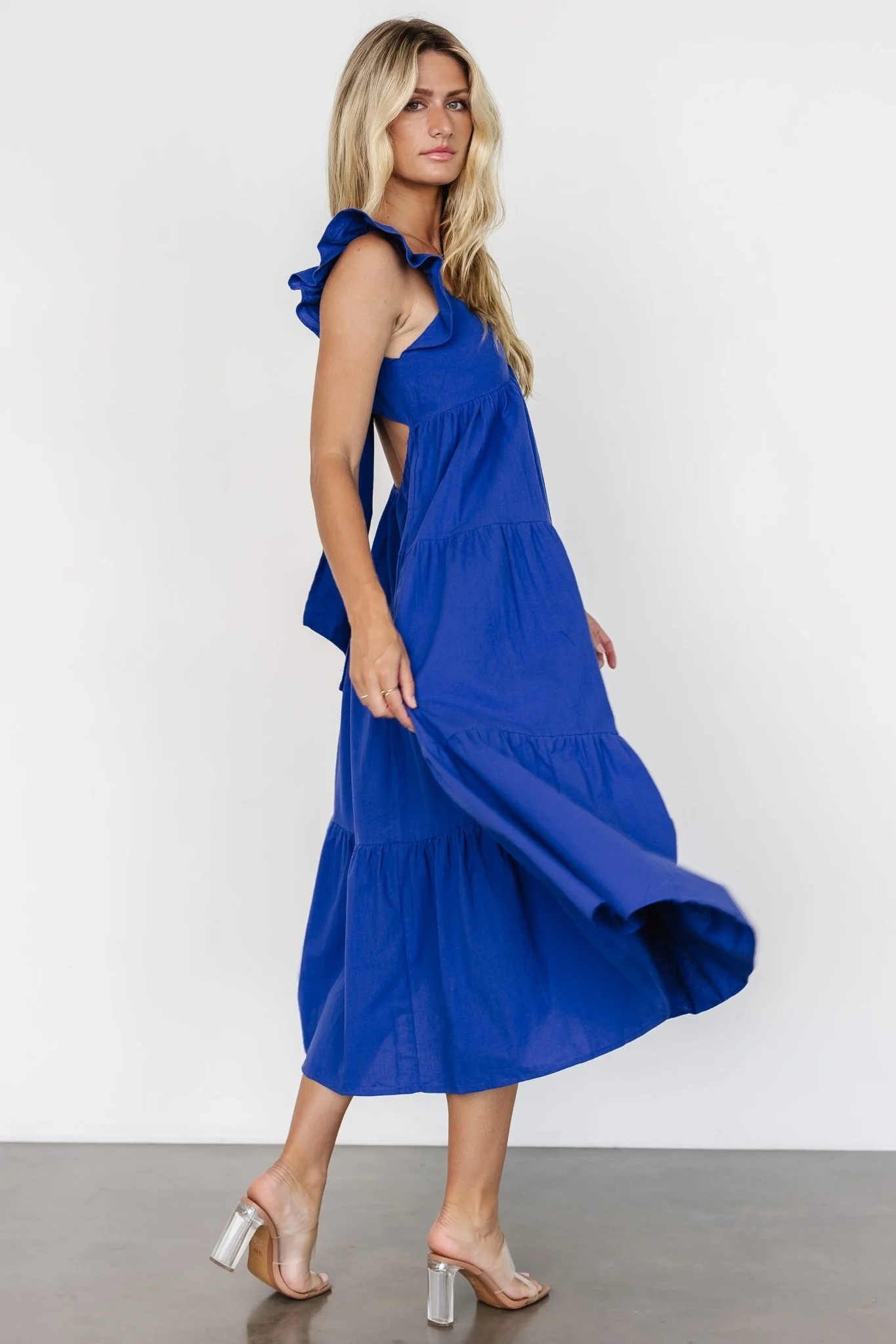 Aria Back Tie Dress | Blue