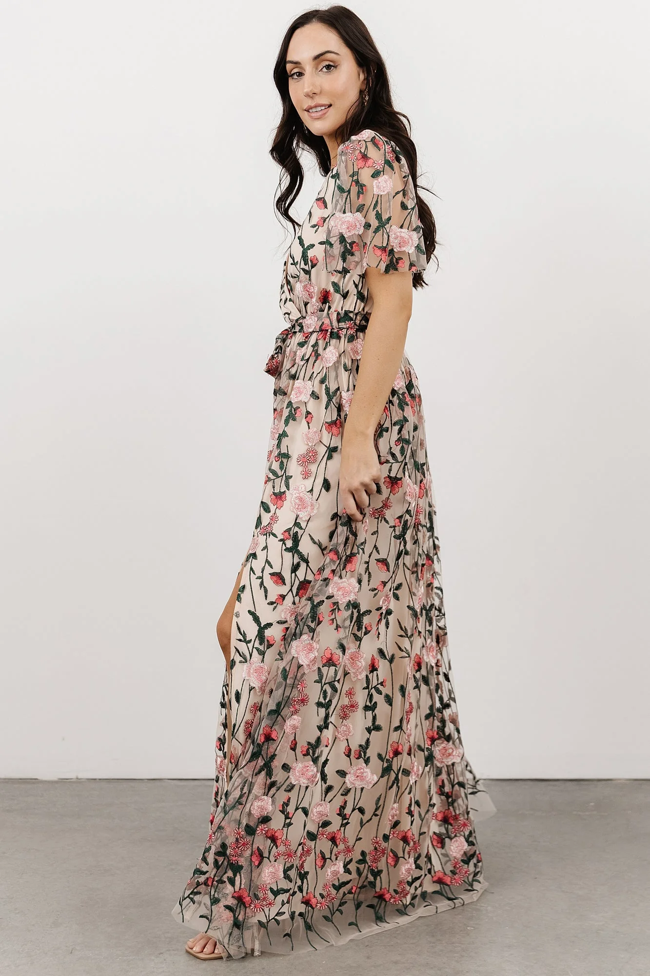 Marseille Embossed Maxi Dress | Rose Garden
